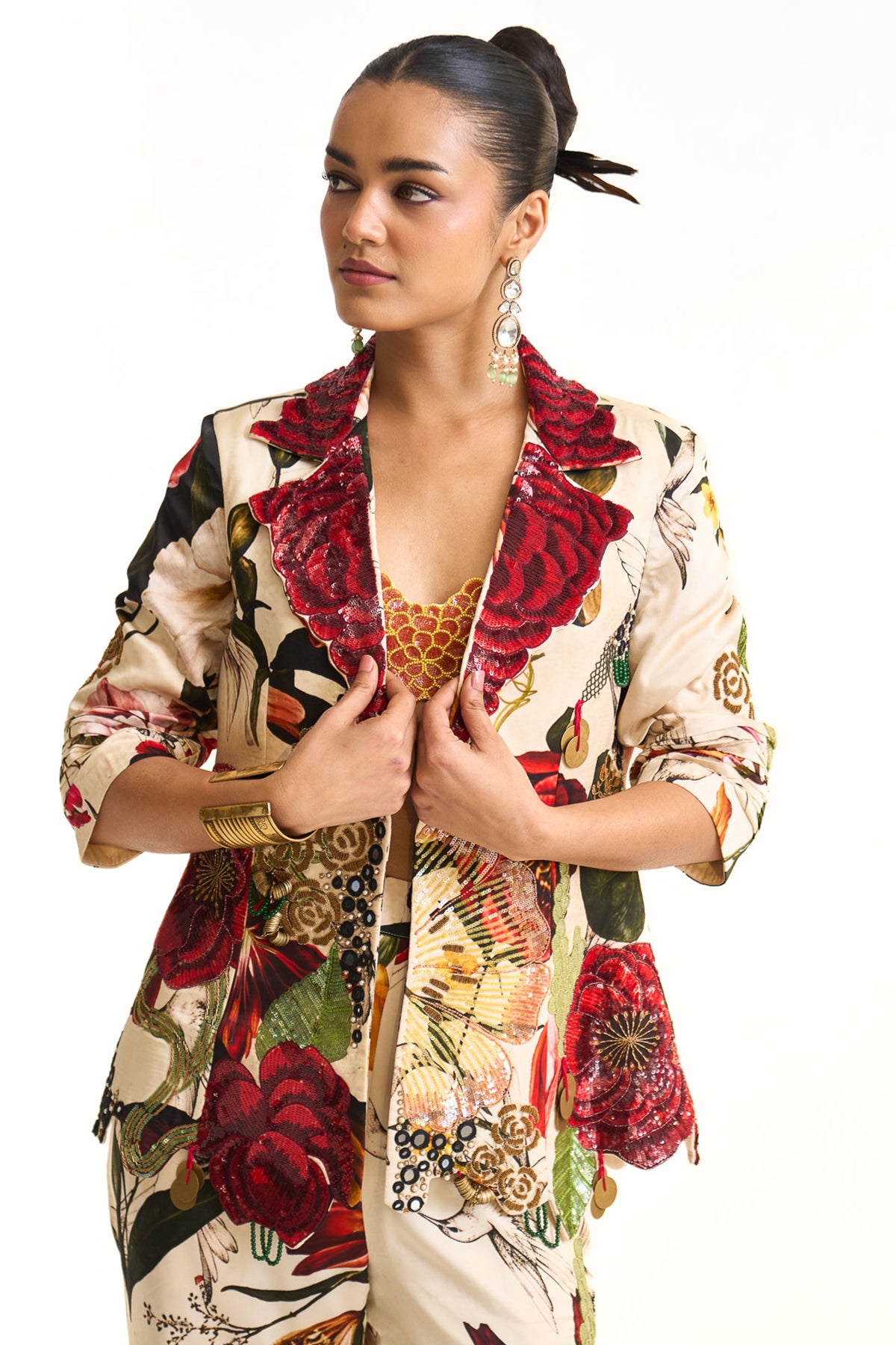 Wild blooms blazer set