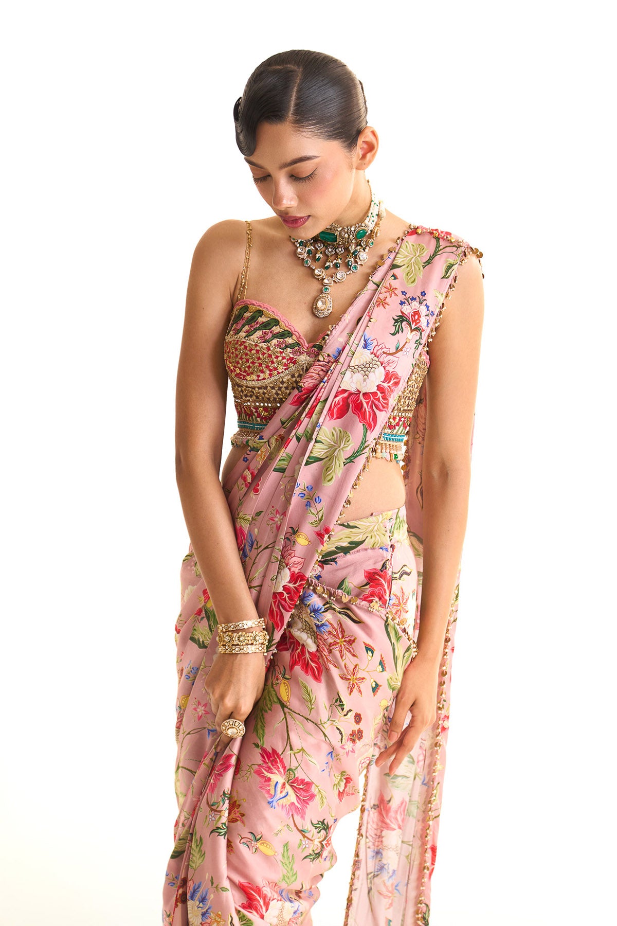 Garden story corset saree