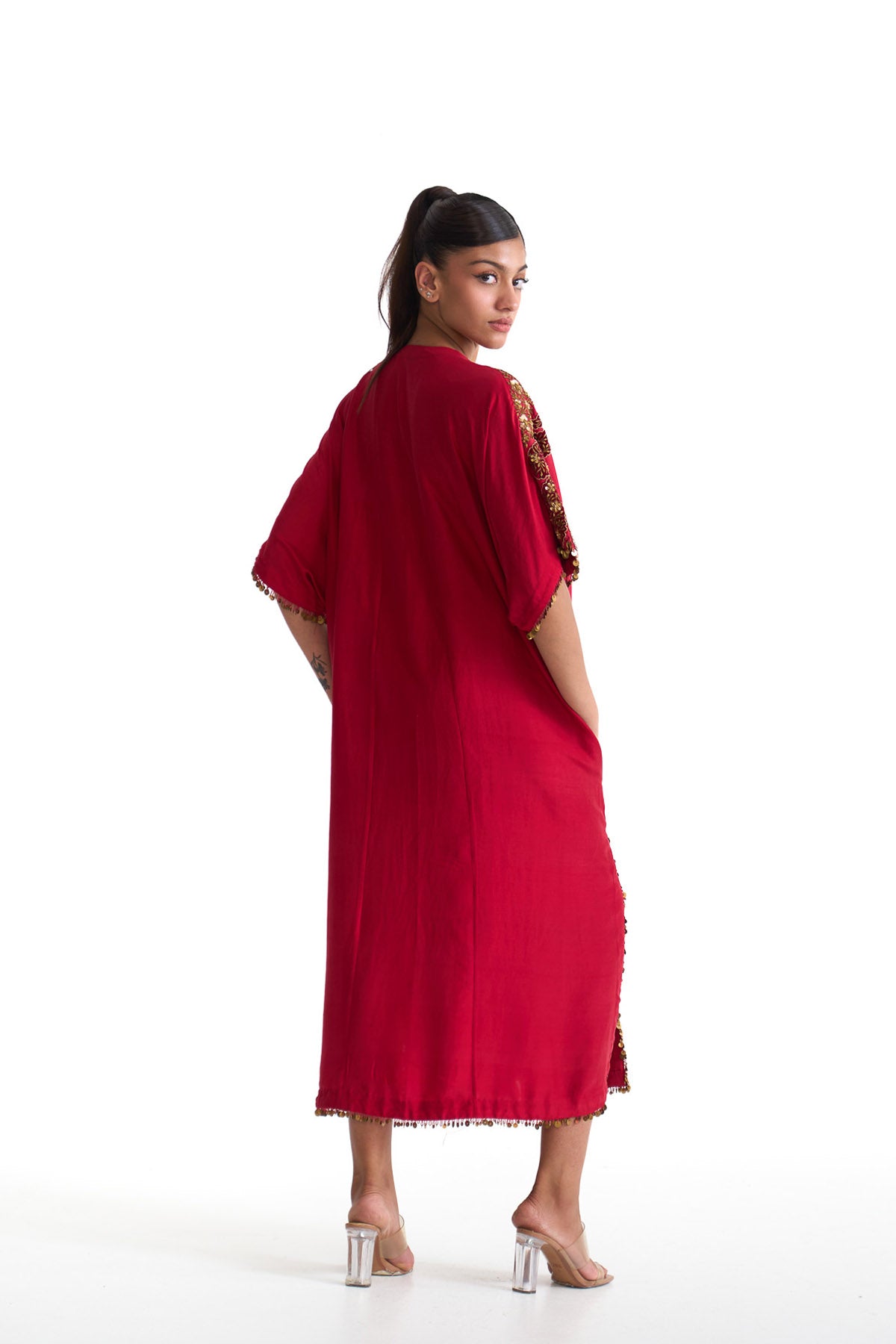 Mor pankh drape kaftan