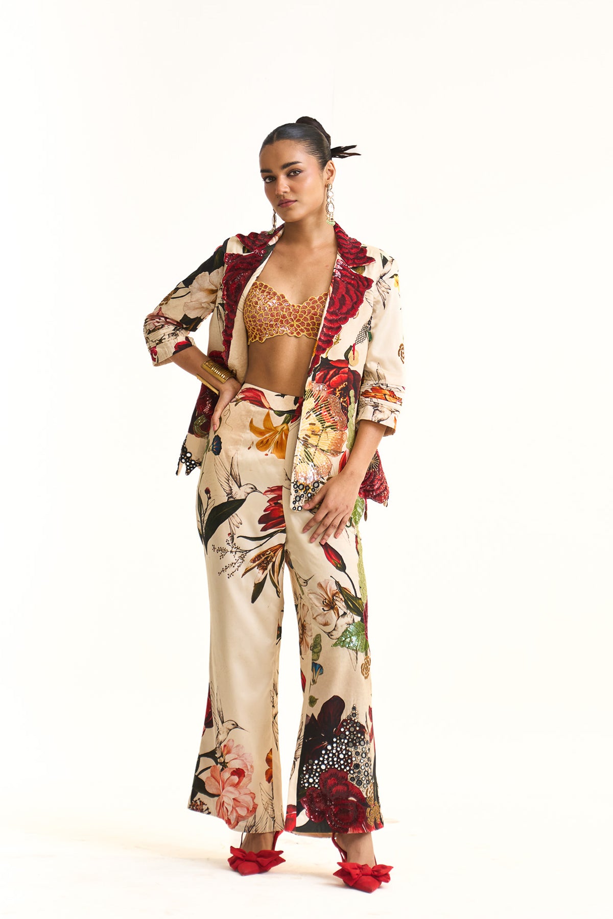 Wild blooms blazer set