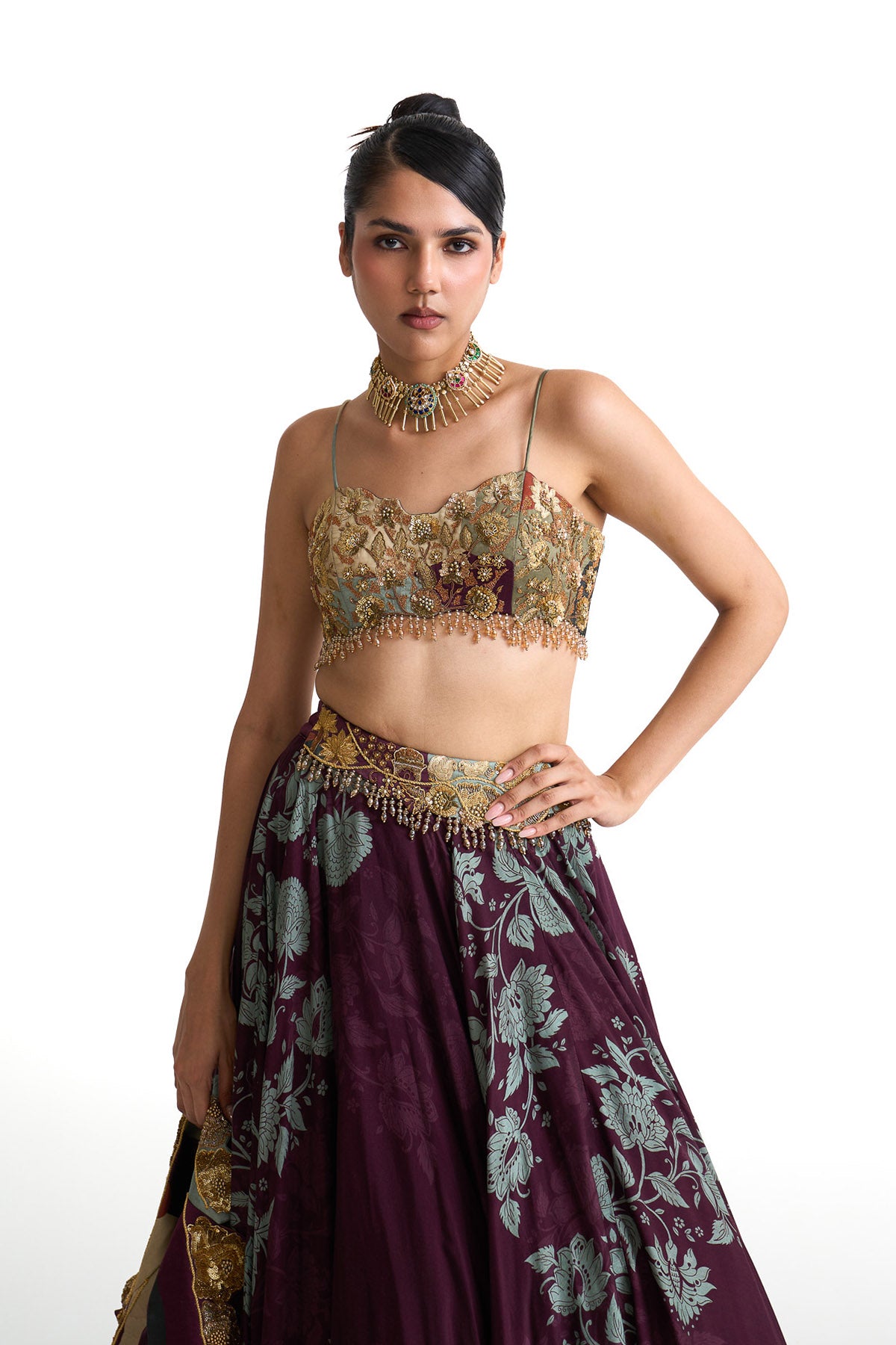 Plum garden crop blazer set
