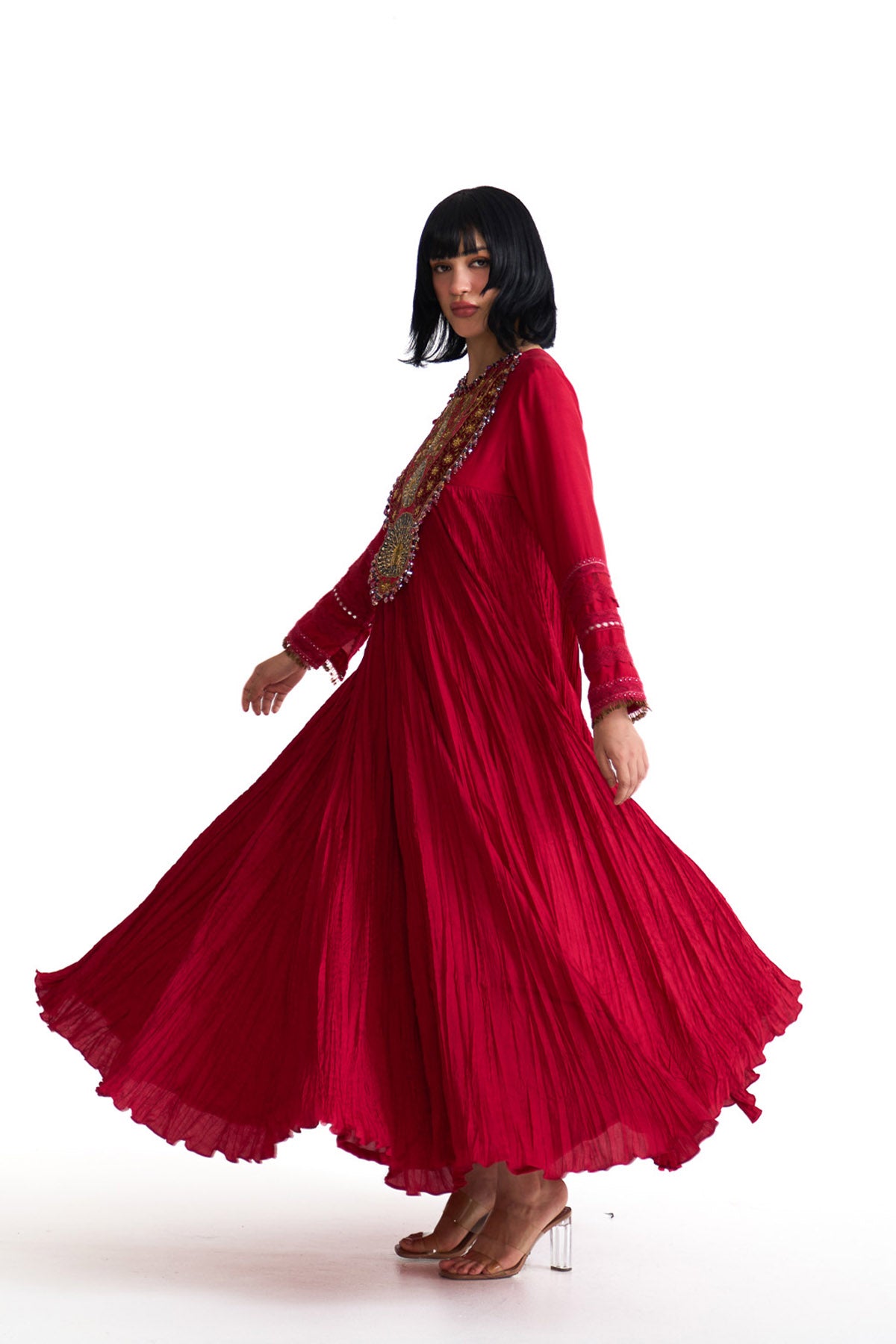 Mor pankh a line yoke anarkali