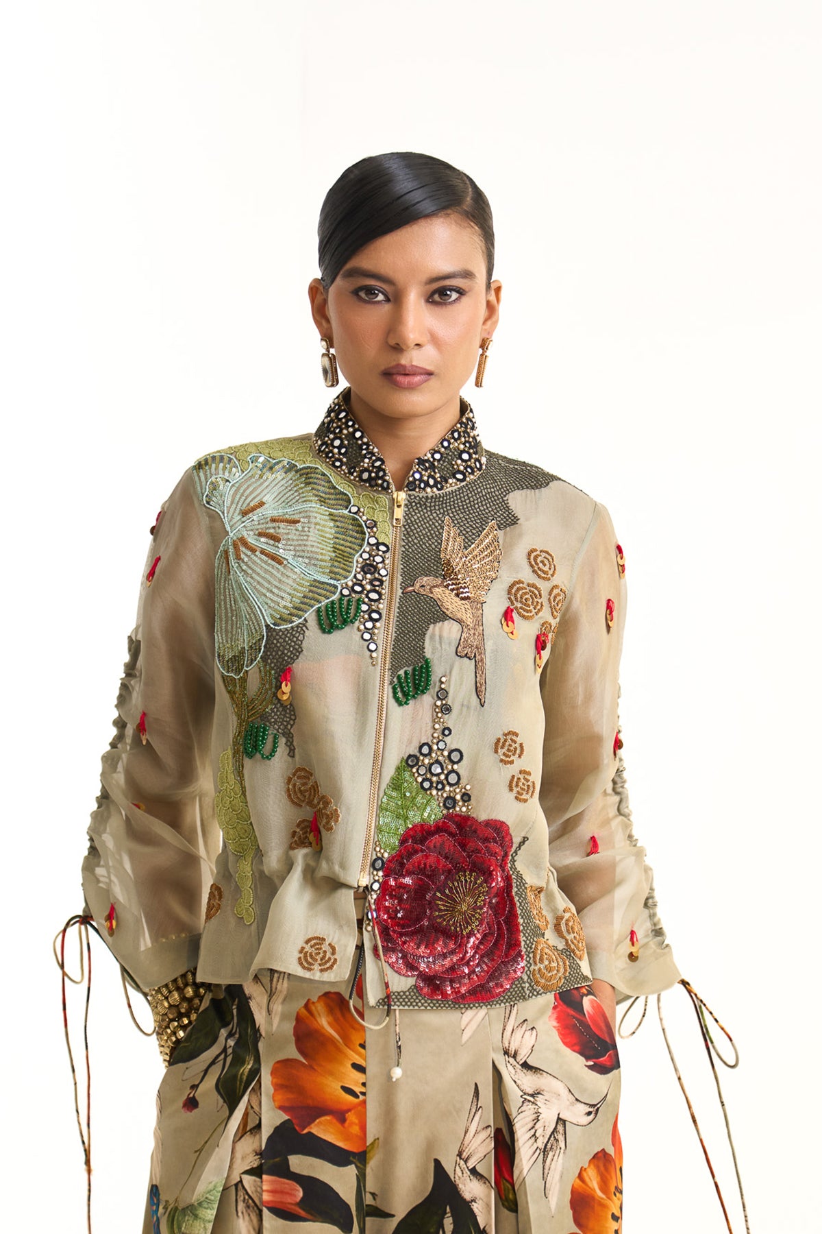 Wild blooms bomber jacket set