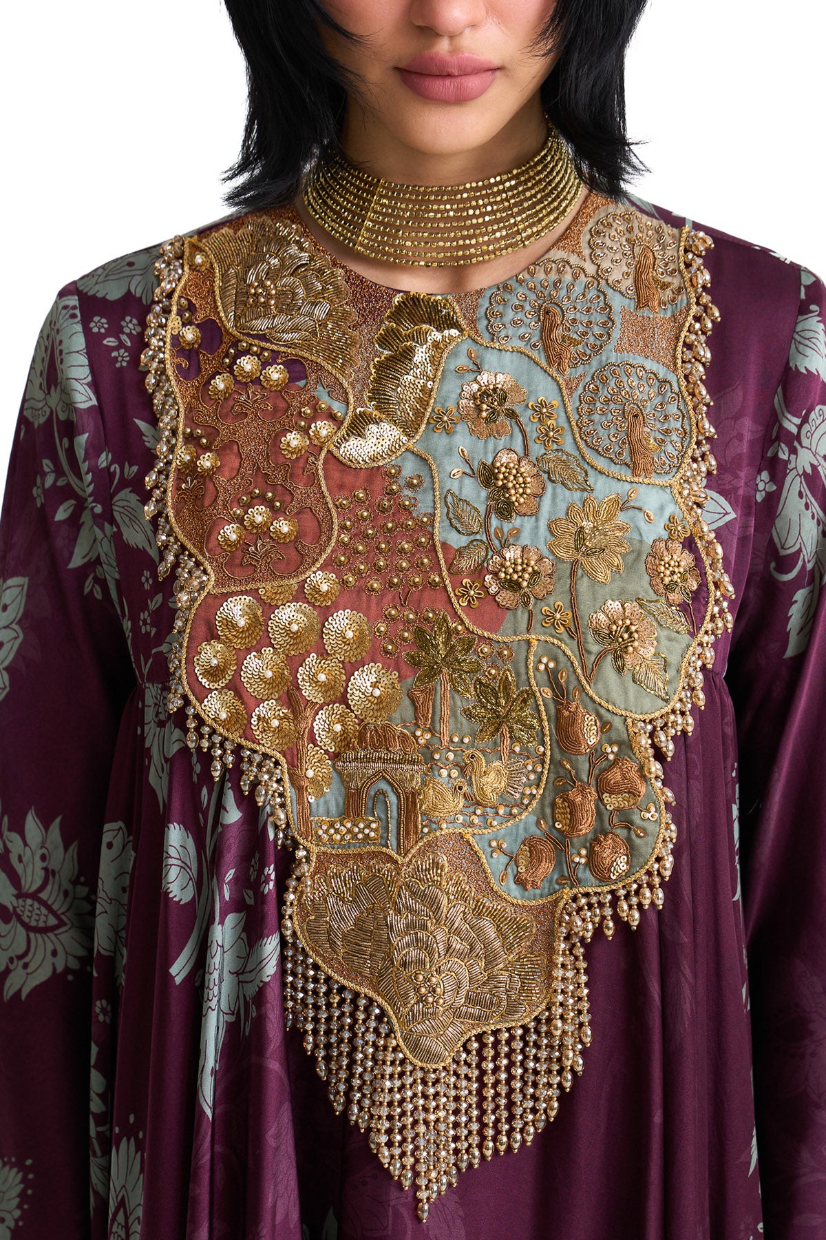 Plum garden A line yoke anarkali
