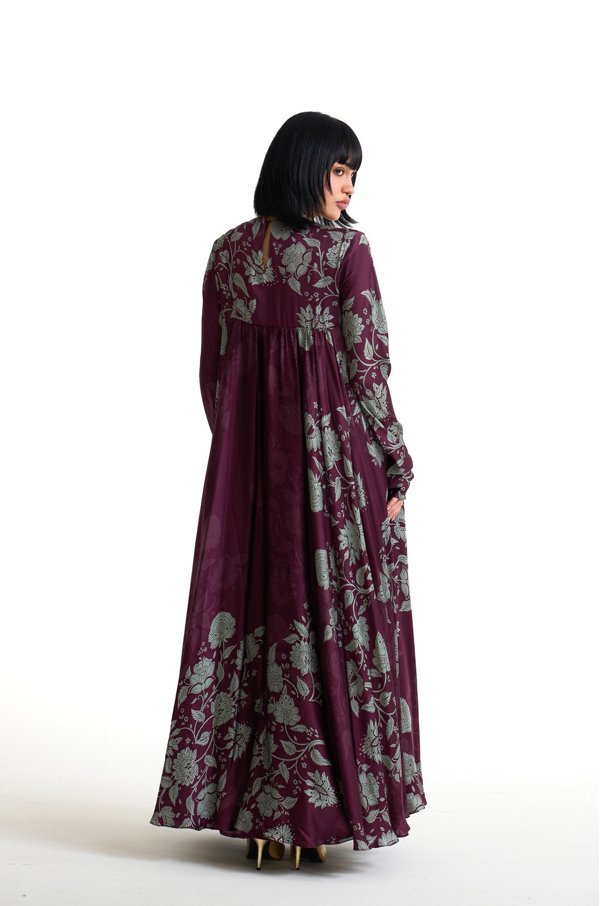 Plum garden A line yoke anarkali