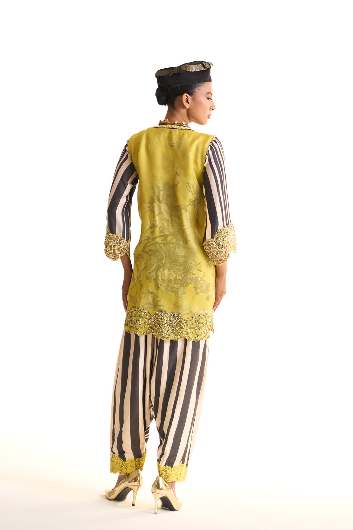 Black iris A-line suit set