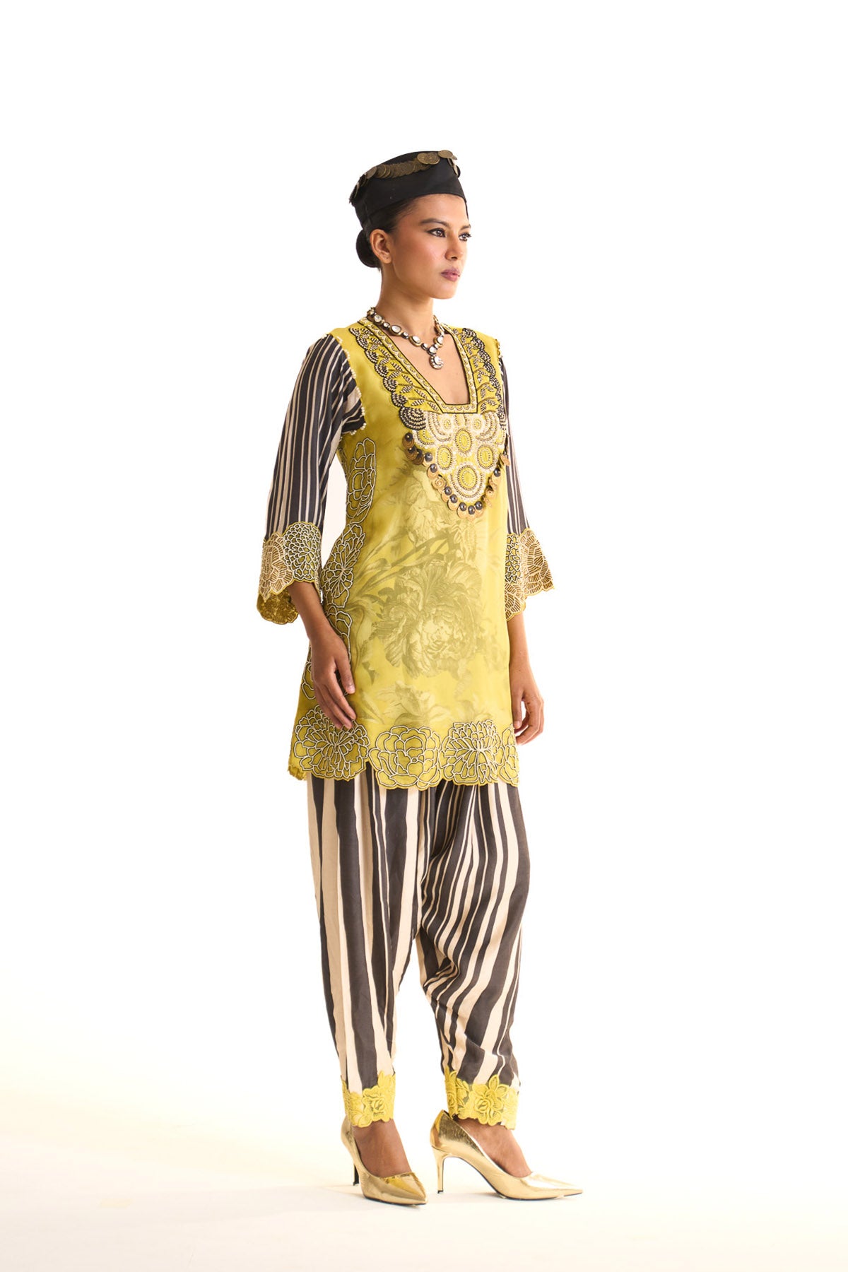 Black iris A-line suit set