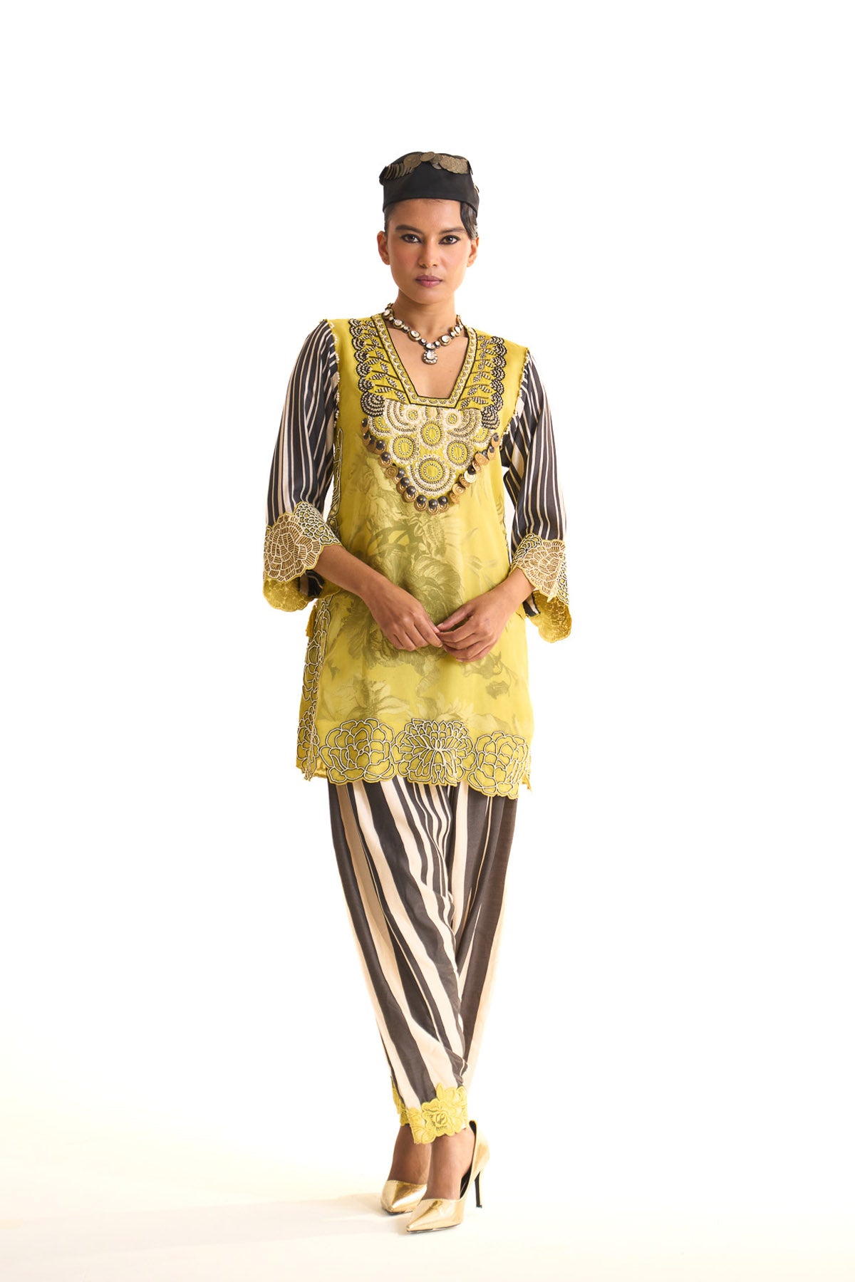Black iris A-line suit set