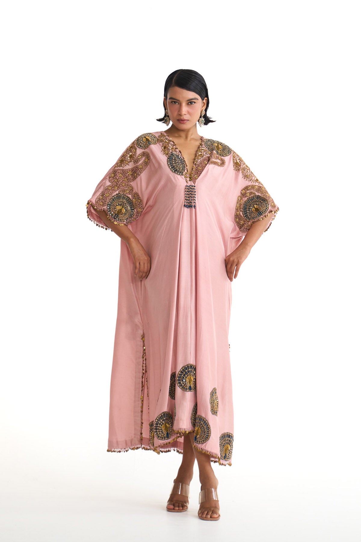 Mor pankh drape kaftan
