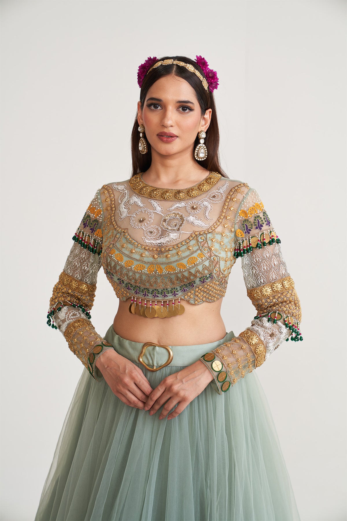 Asymmetric skirt set