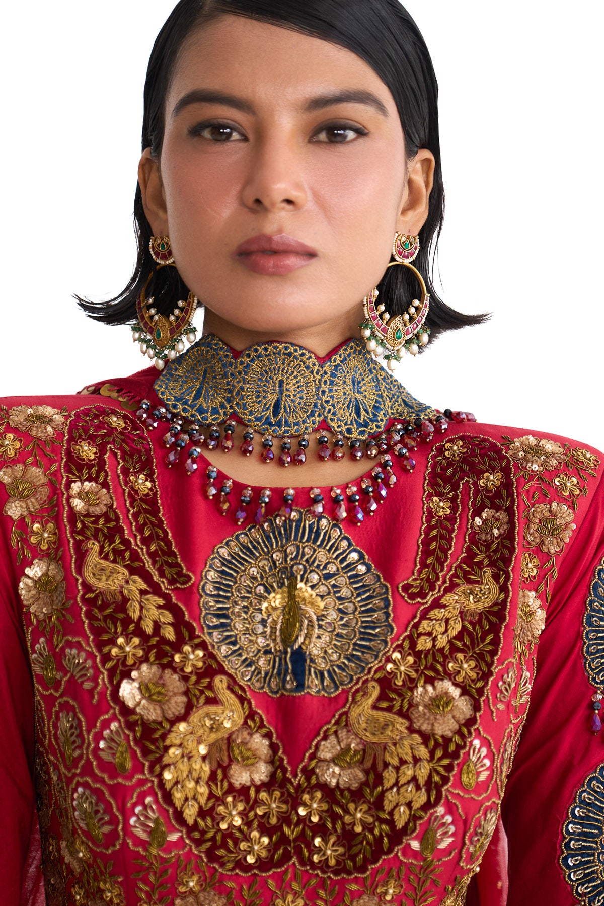 Mor pankh anarkali set