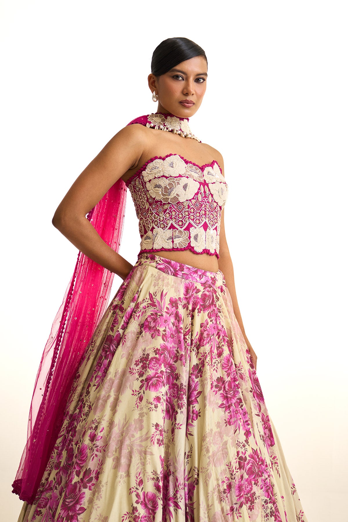 Pink moon croset top set
