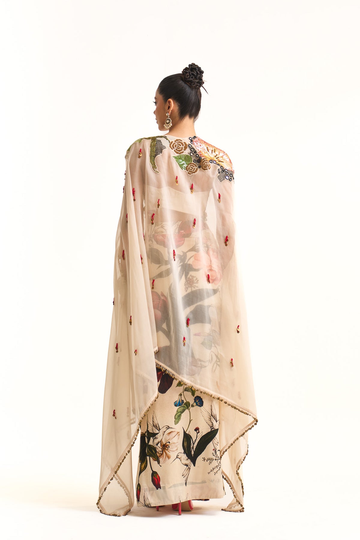 Wild blooms cape and drape skirt set