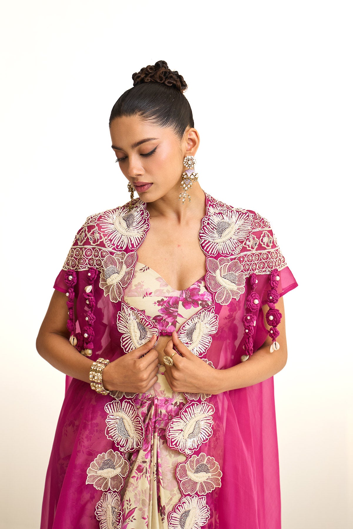 Pink moon Cape & drape skirt set