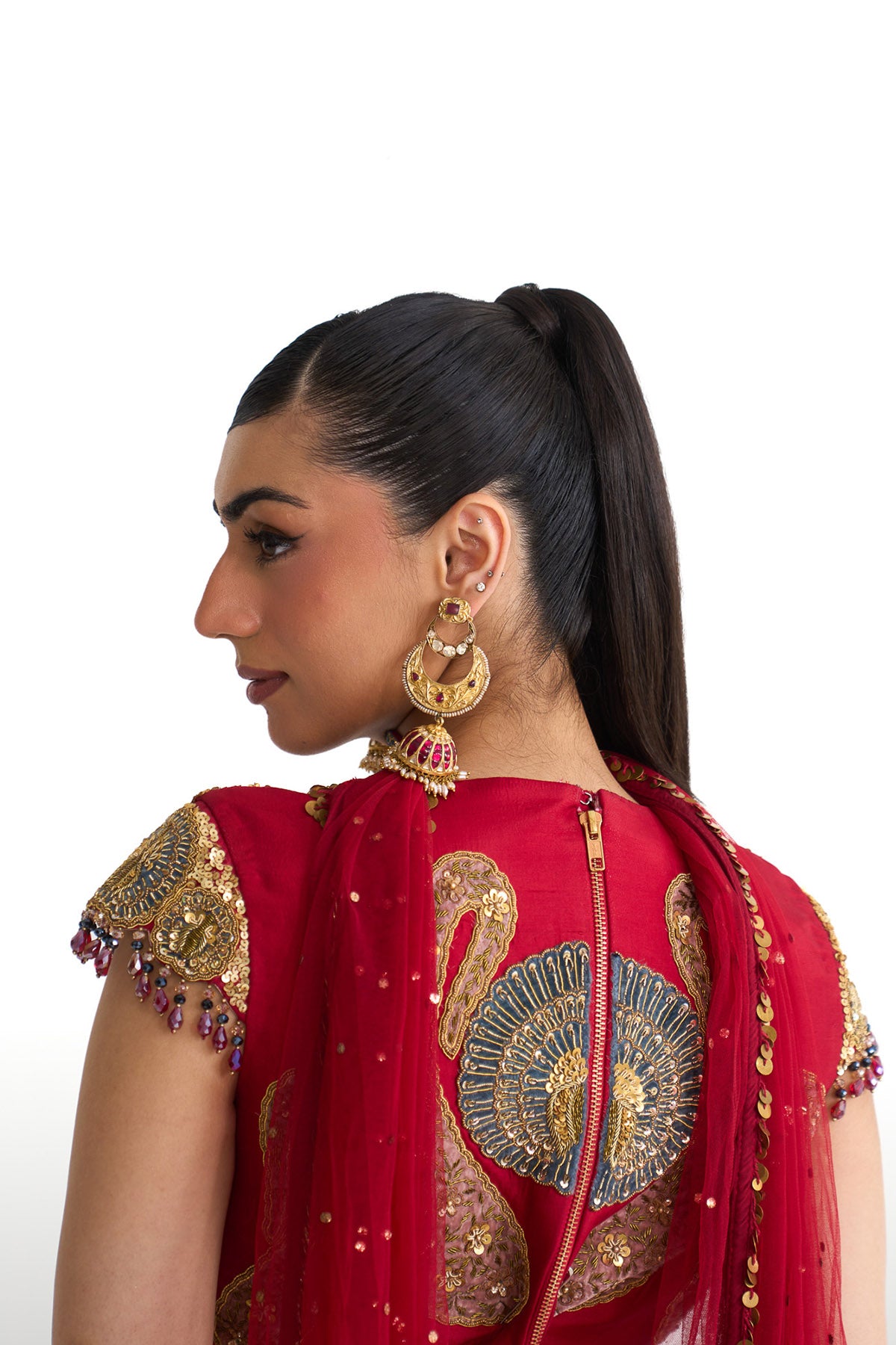 Mor pankh crop top set