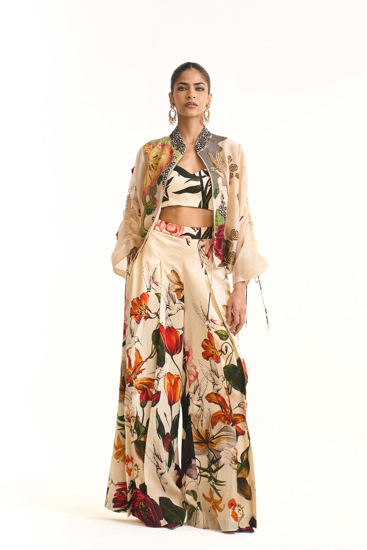 Wild blooms bomber jacket set