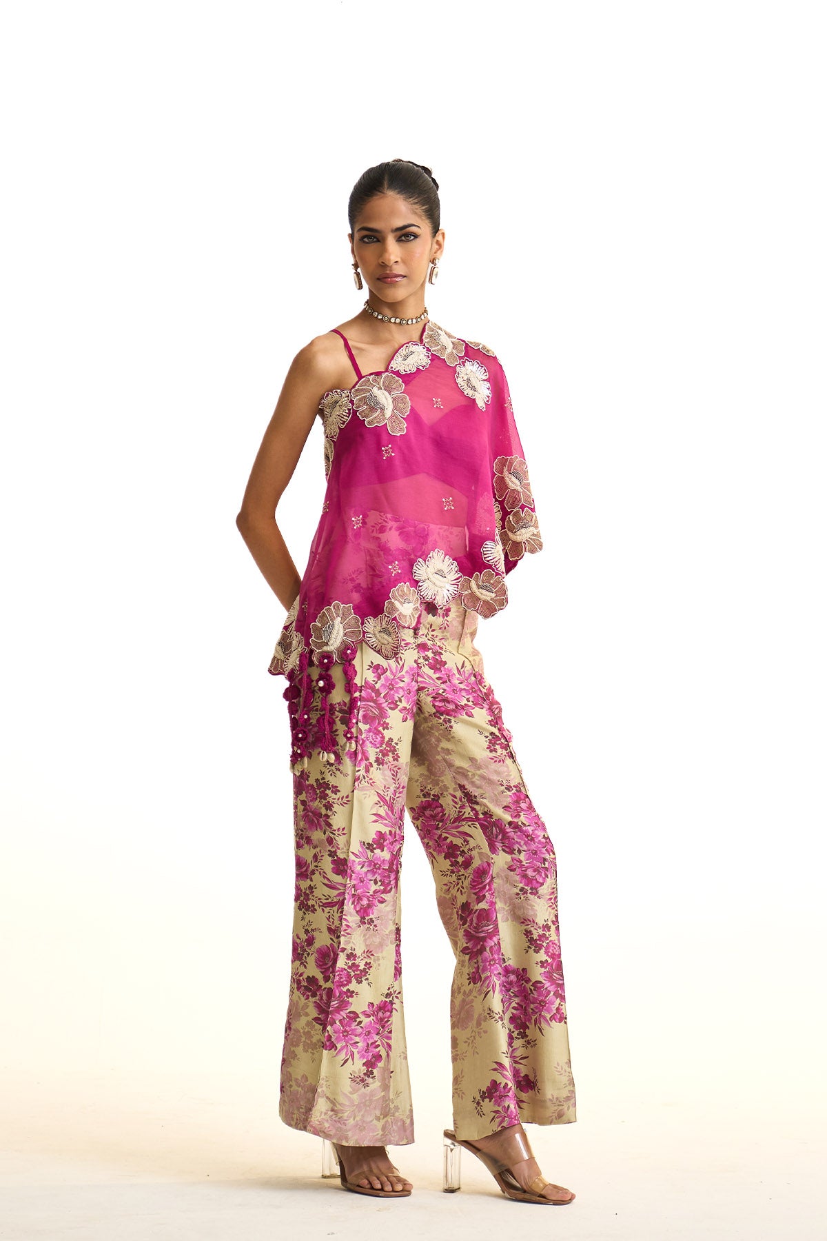 Pink moon one shoulder set