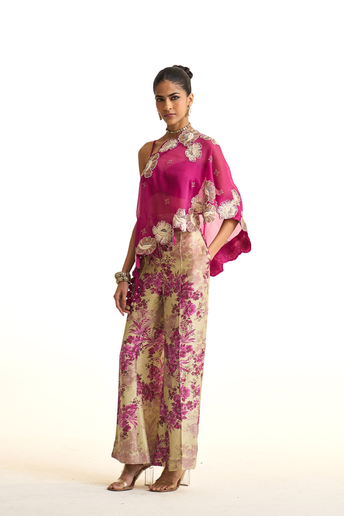Pink moon one shoulder set