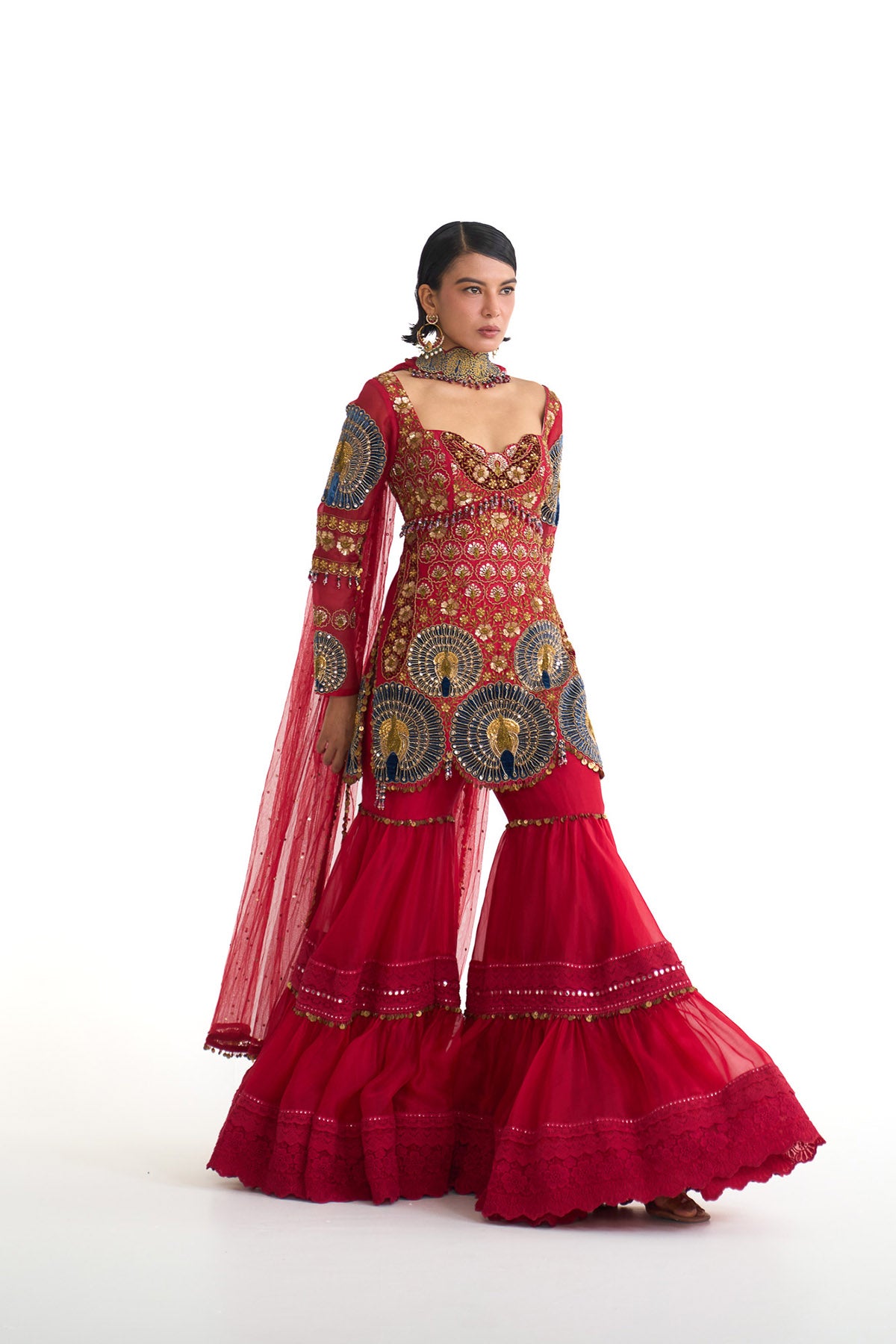 Mor pankh straight suit & garara set