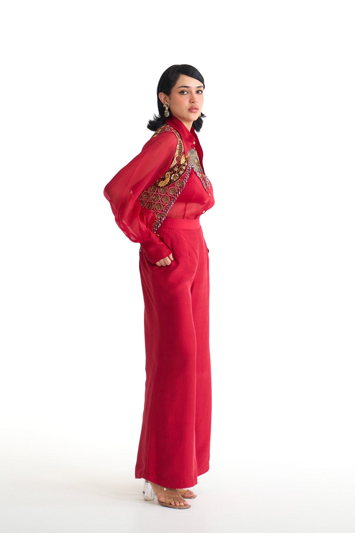 Mor pankh collar pant set