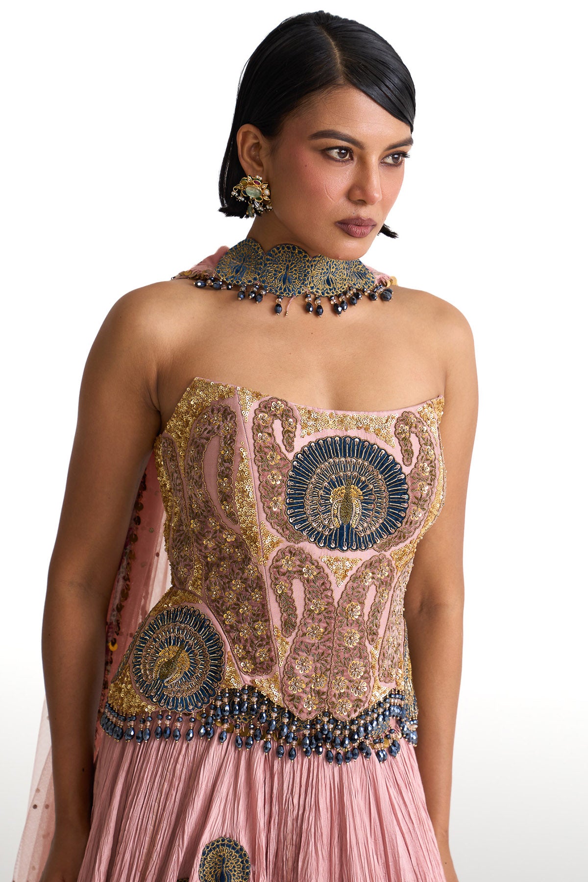 Mor pankh corset skirt set