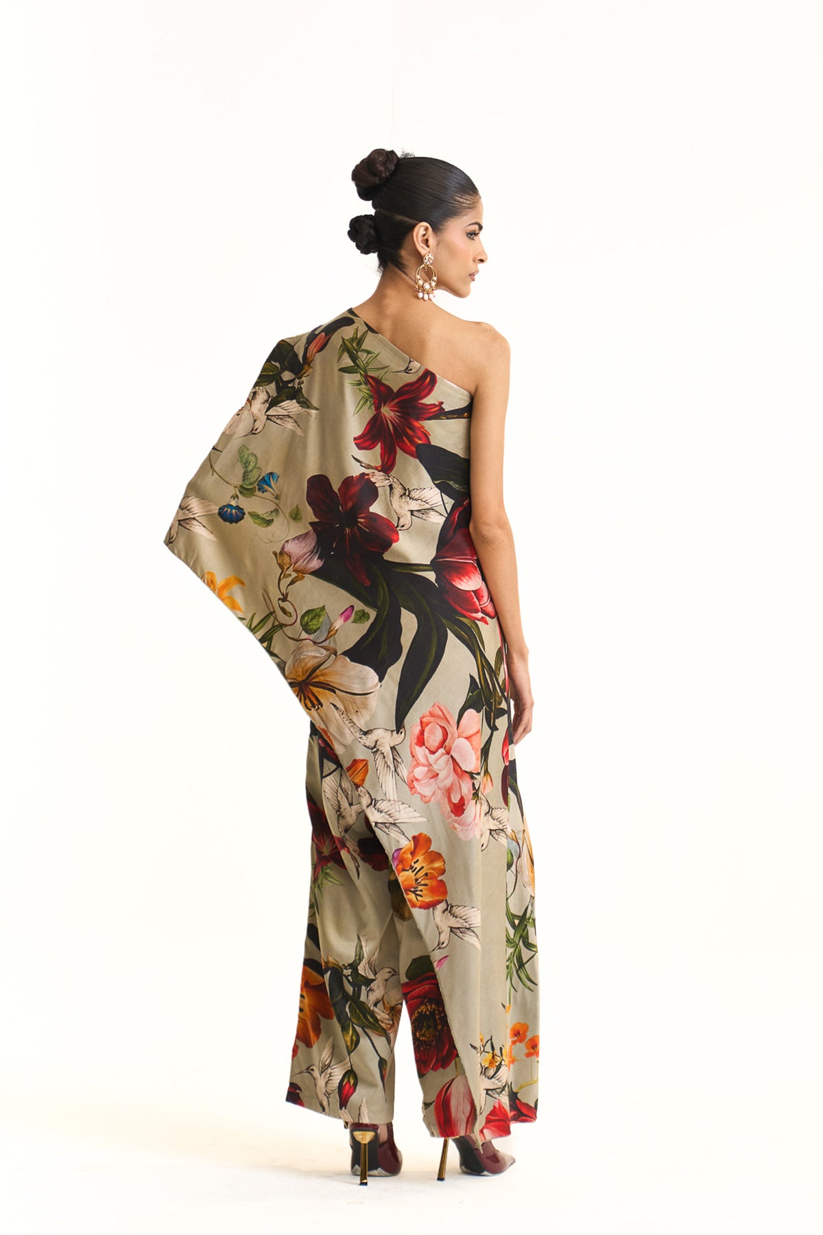 Wild blooms one shoulder top set