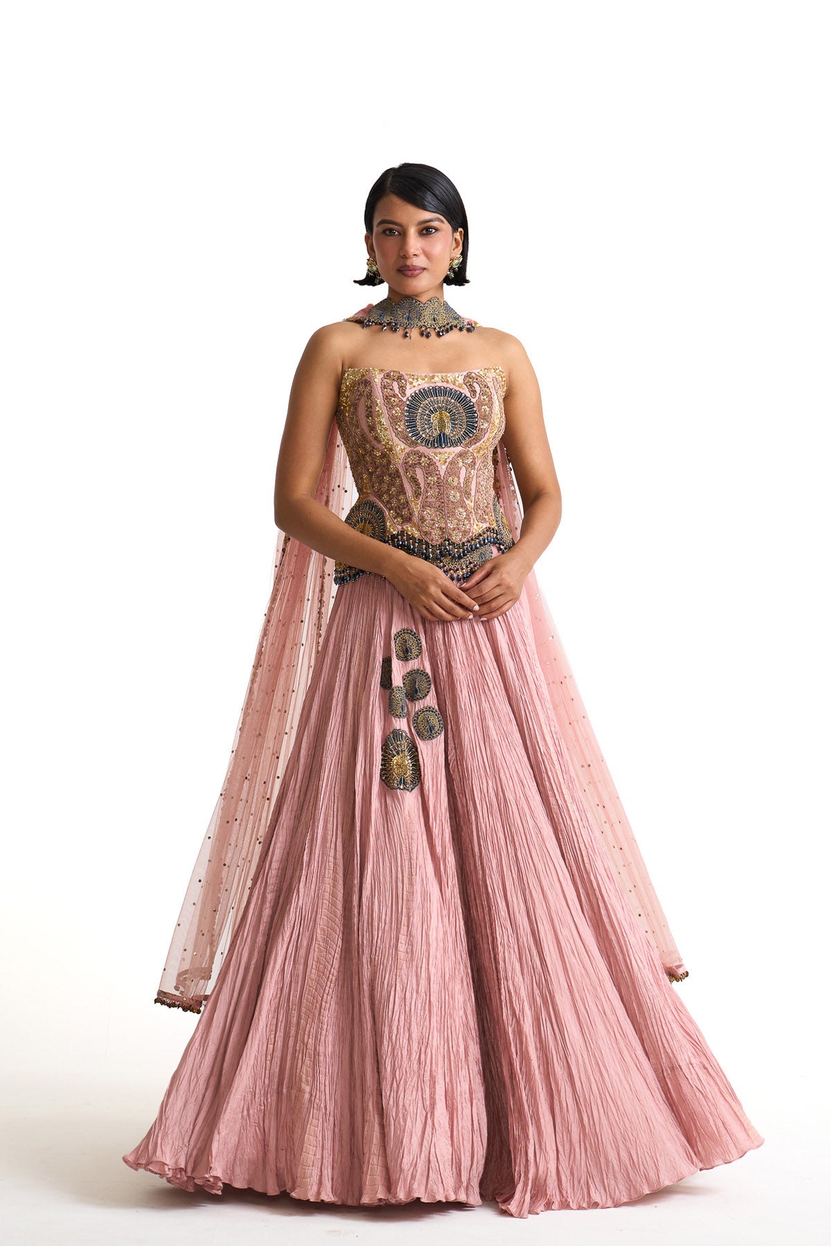 Mor pankh corset skirt set