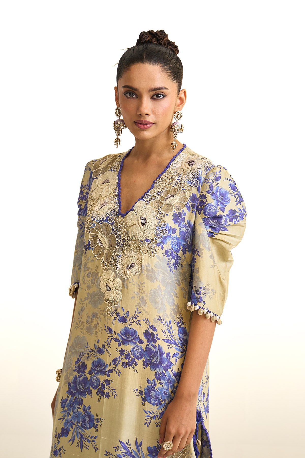 Blue Moon V neck kaftan
