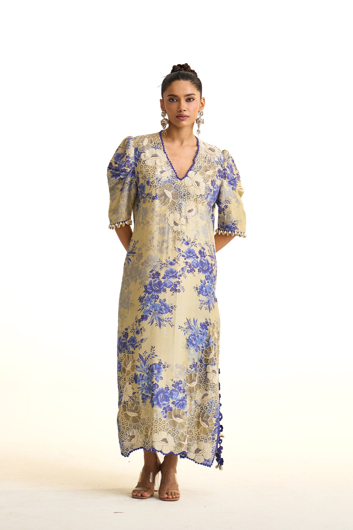Blue Moon V neck kaftan