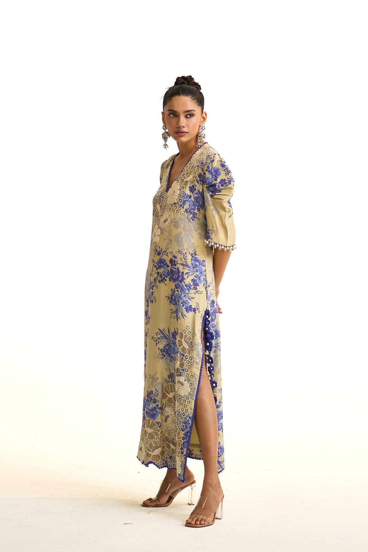 Blue Moon V neck kaftan