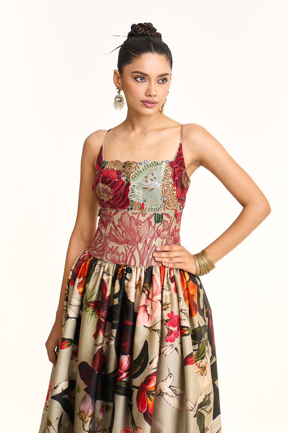 Wild blooms balloon dress
