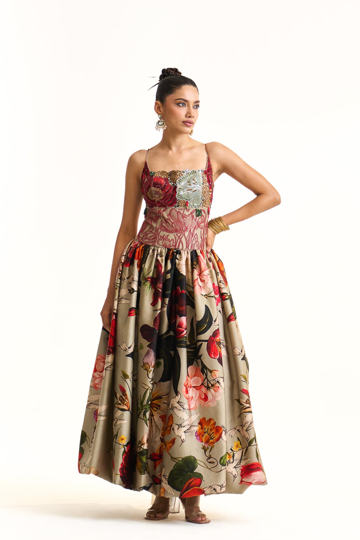 Wild blooms balloon dress