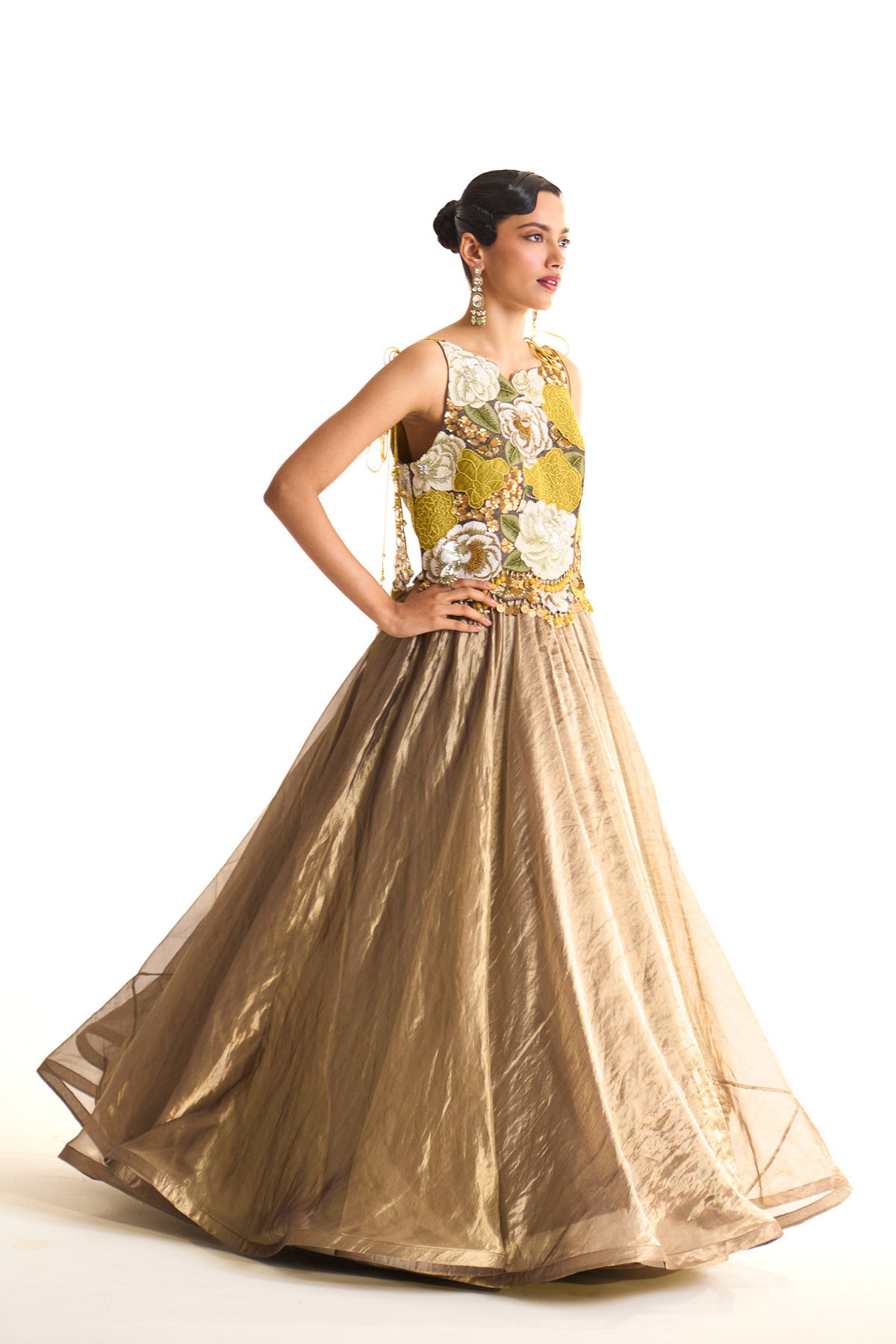 Marigold crop top & skirt set
