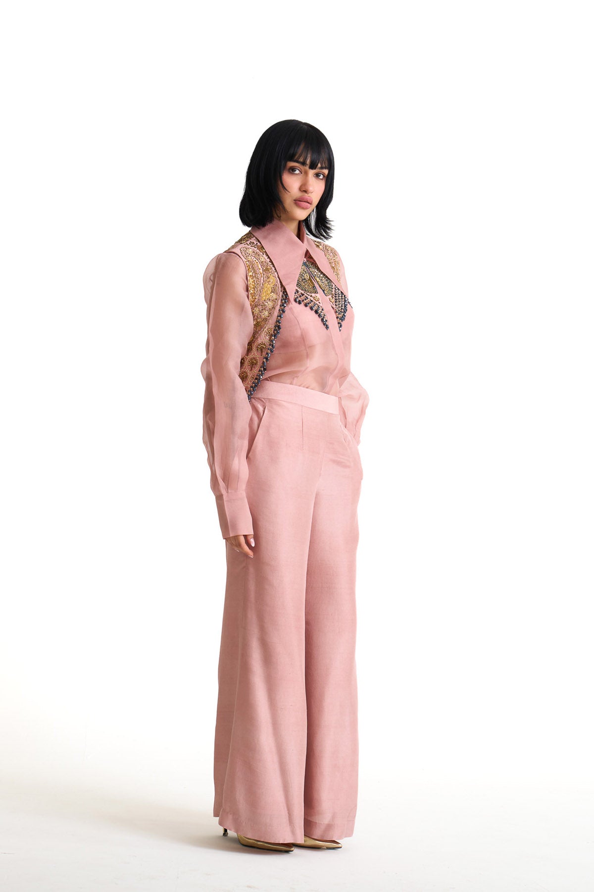 Mor pankh collar pant set