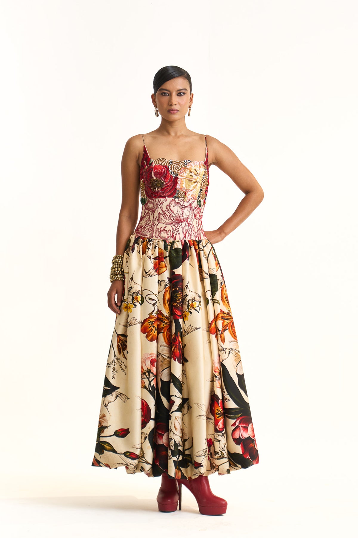 Wild blooms balloon dress