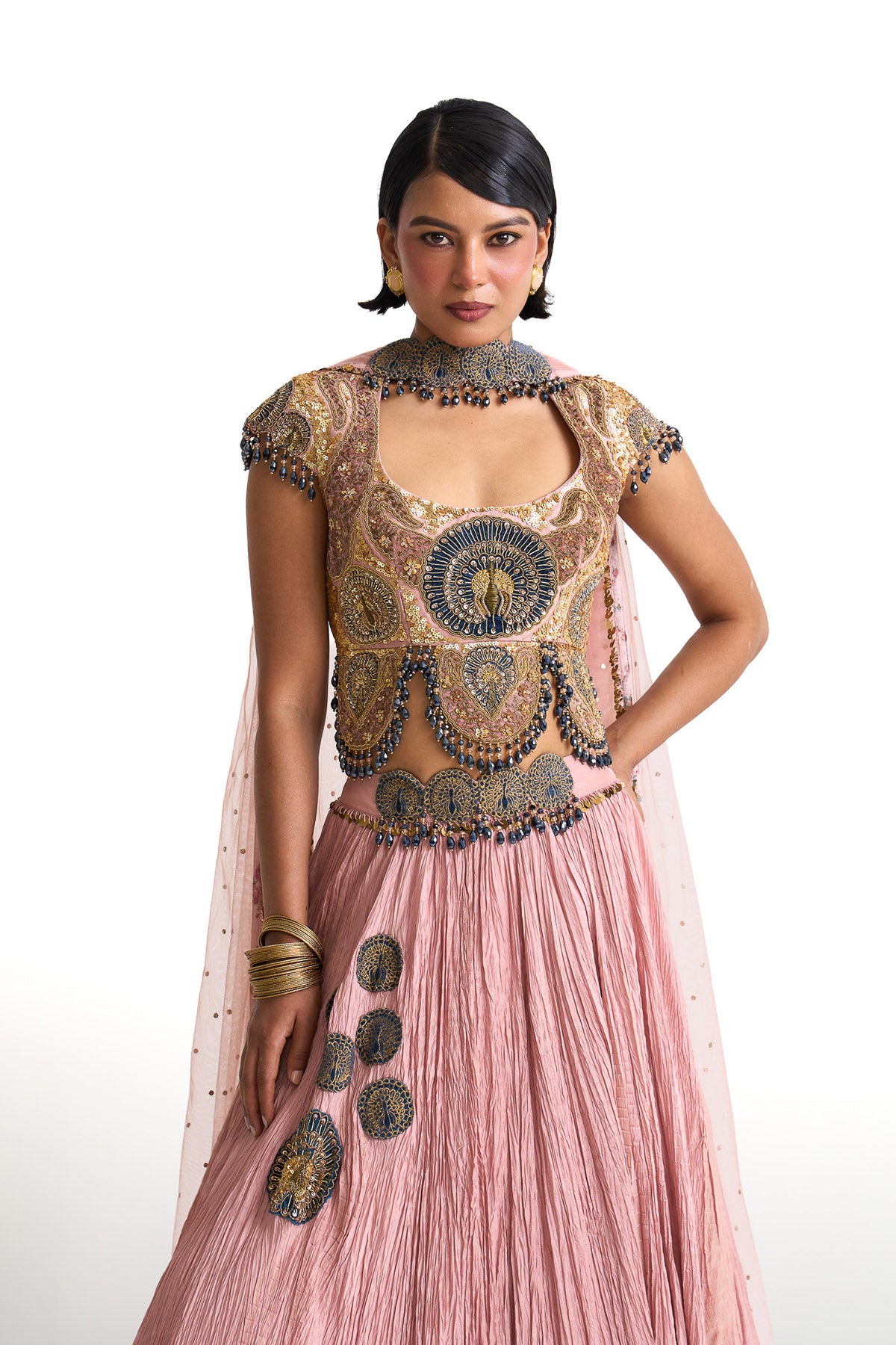 Mor pankh crop top set