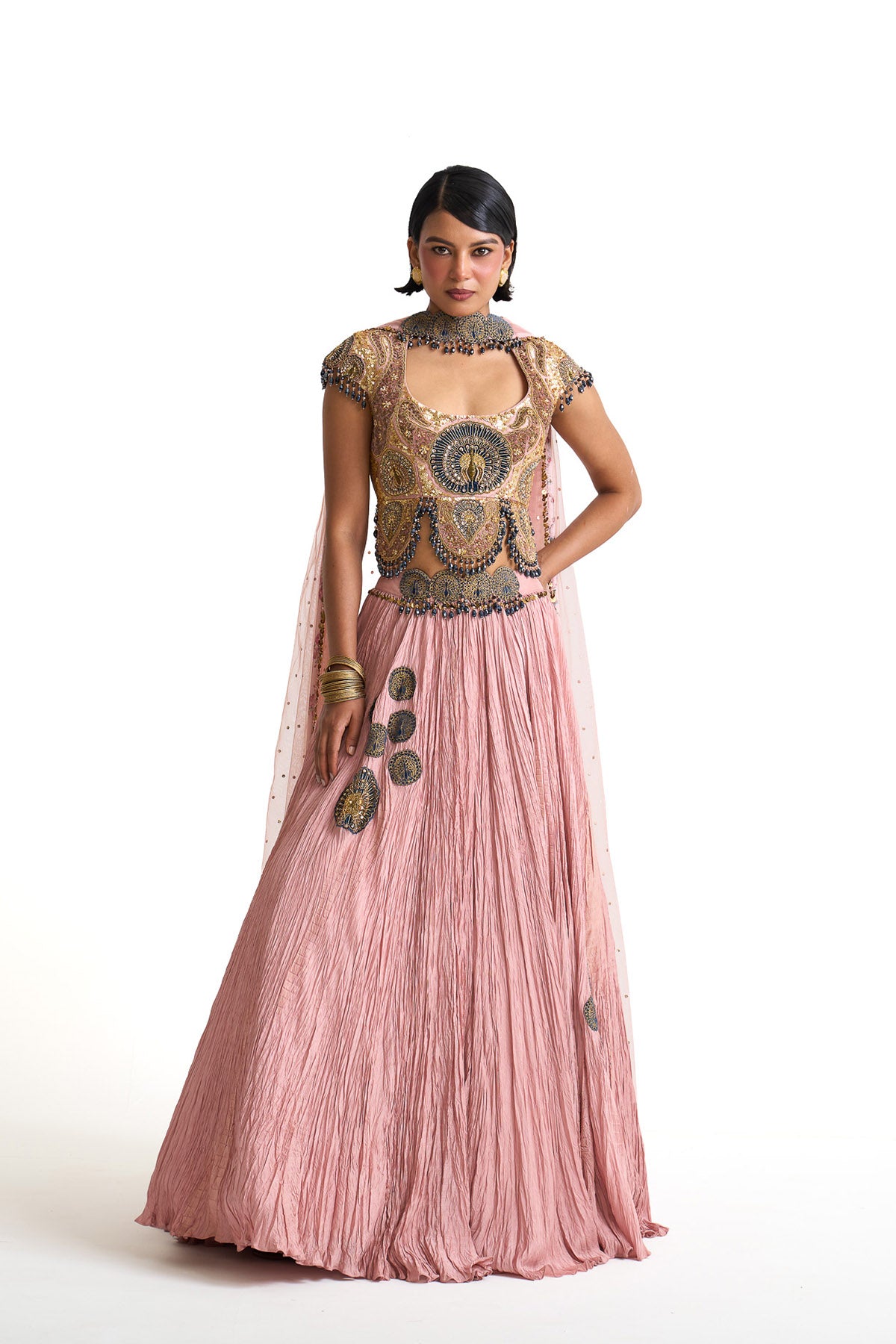 Mor pankh crop top set