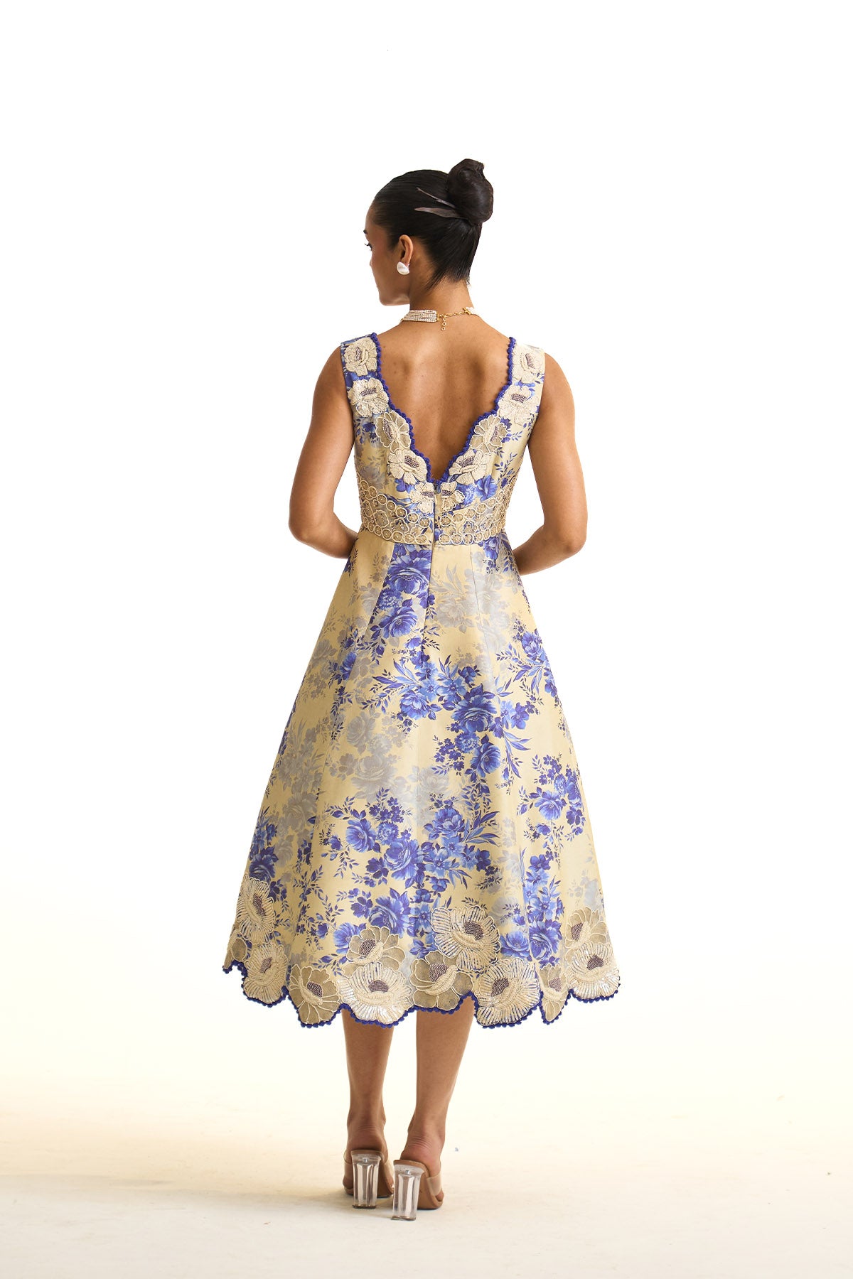 Blue moon V neck dress