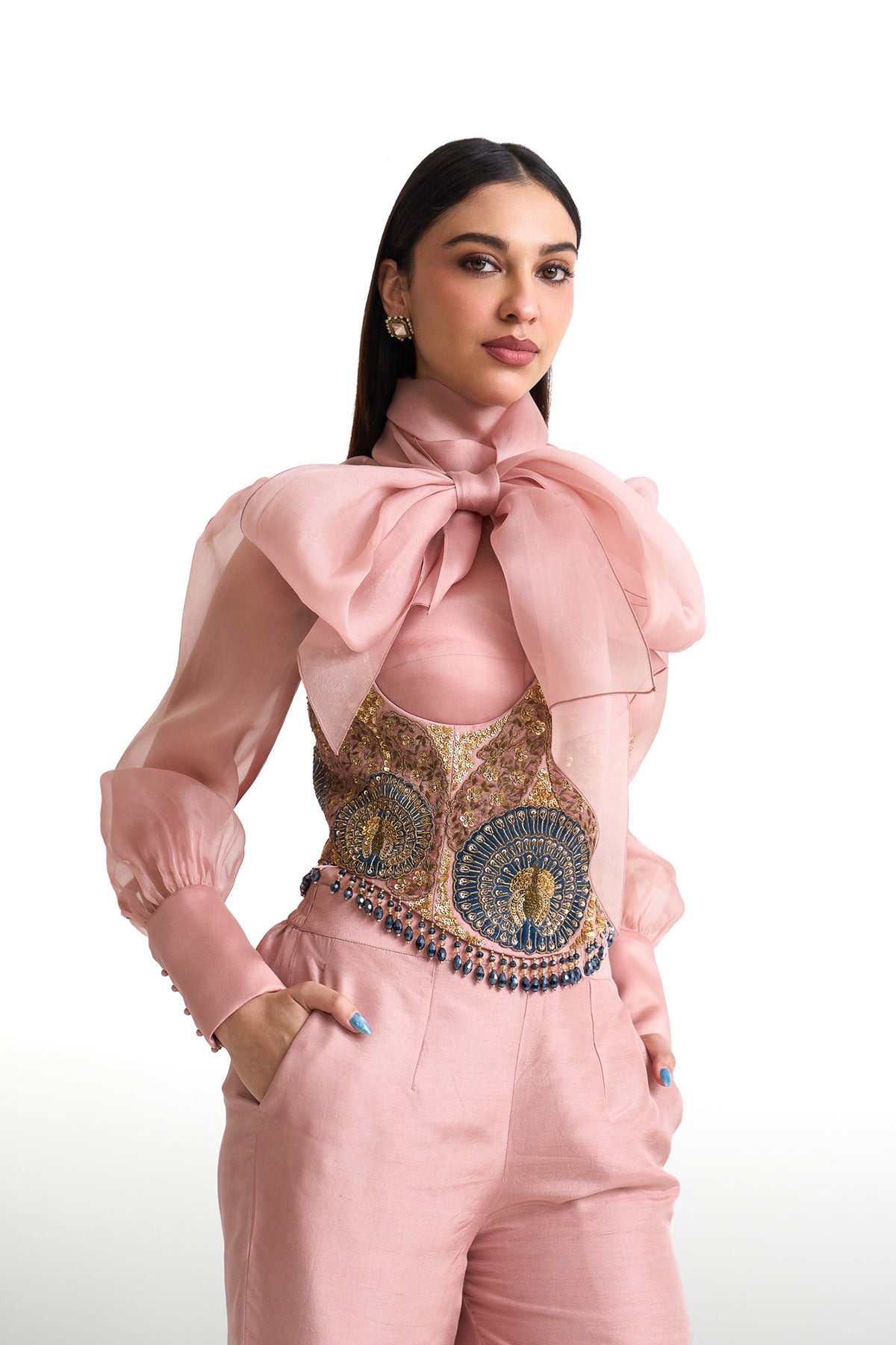 Mor pankh corset belt set