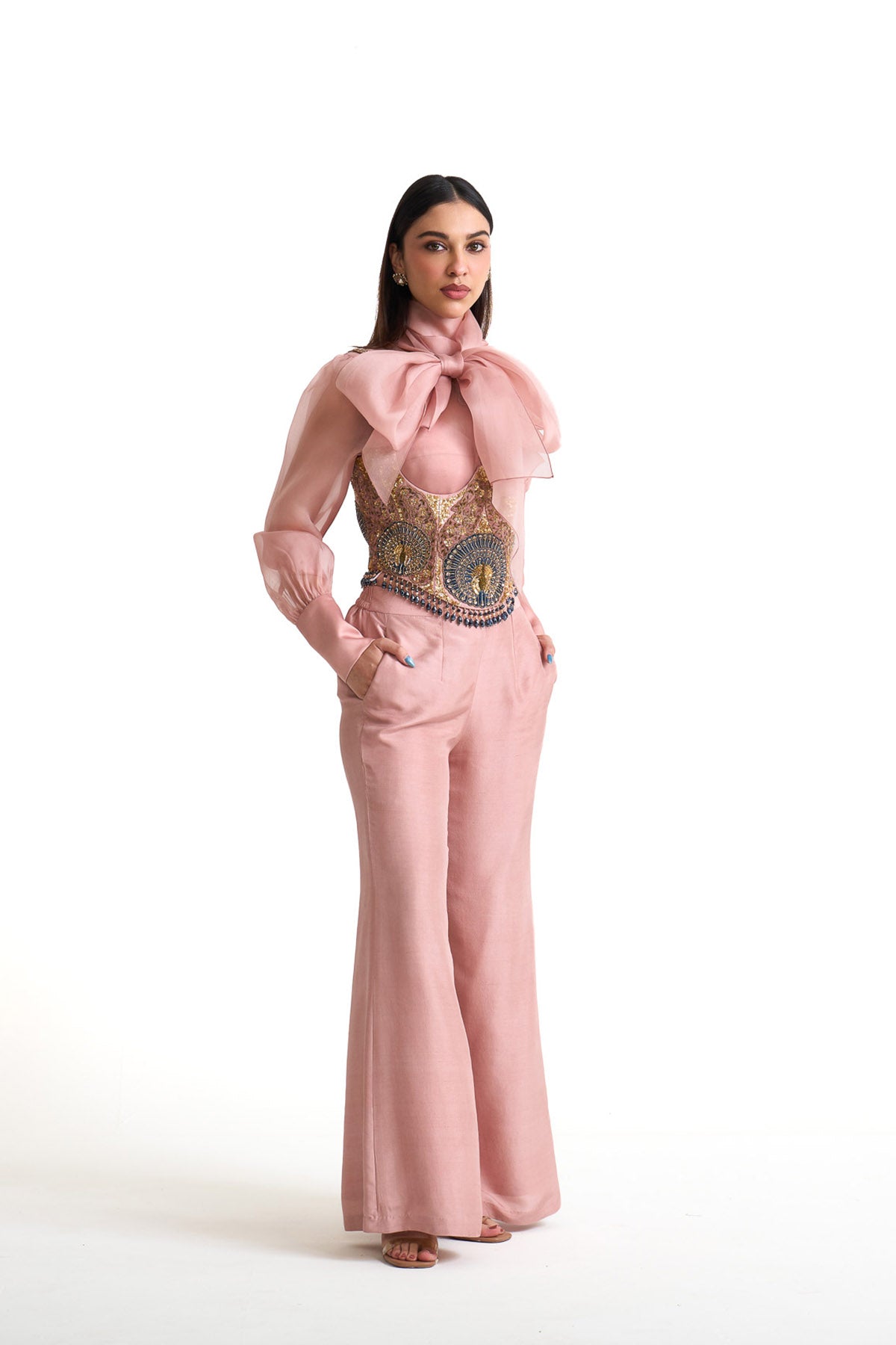Mor pankh corset belt set