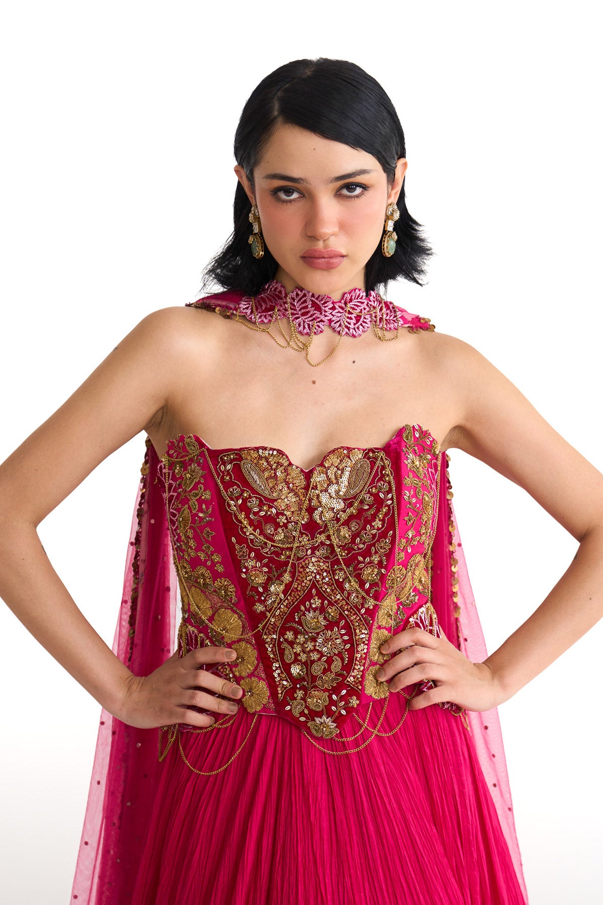 Rani lotus corset skirt set