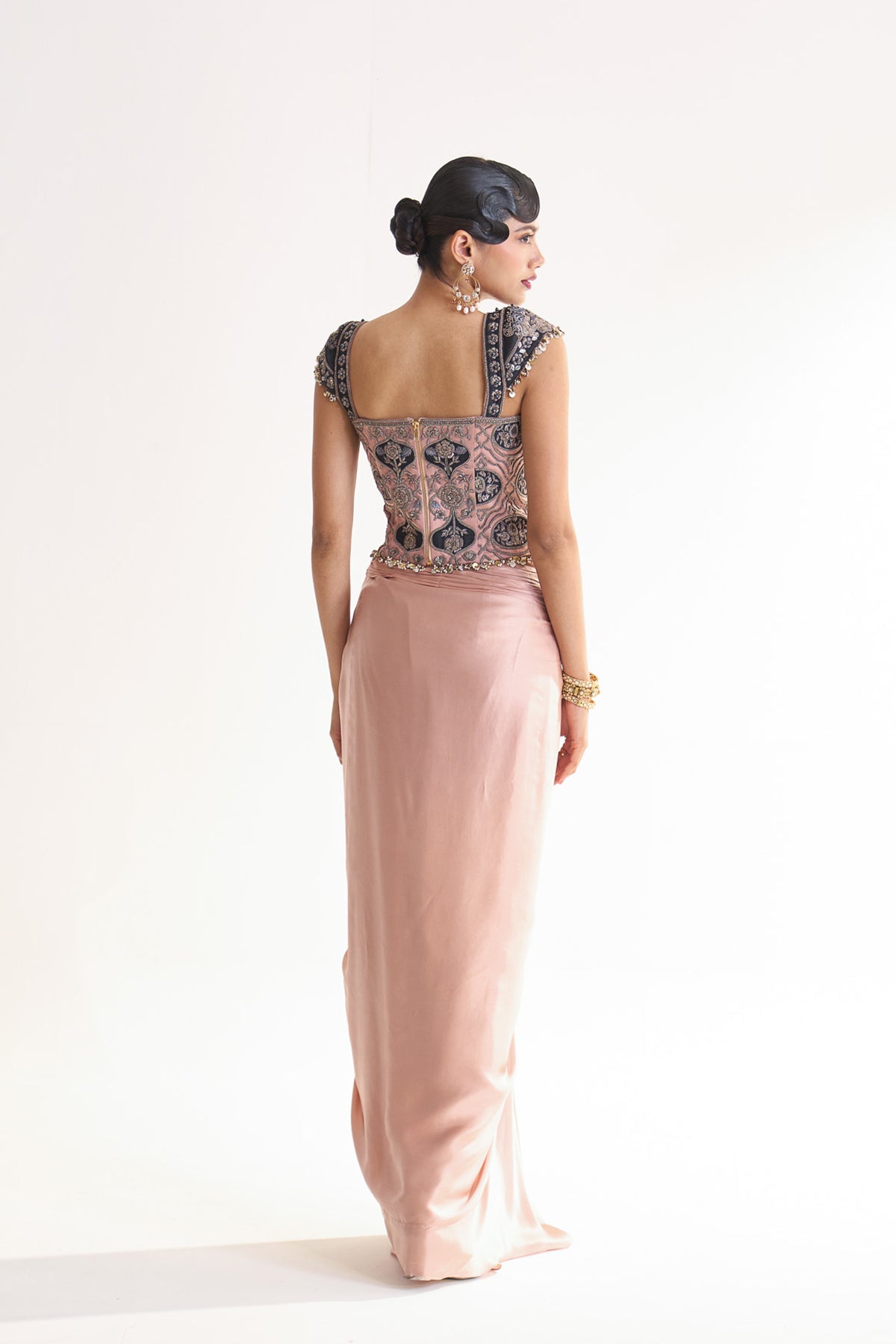 Corset drape skirt set