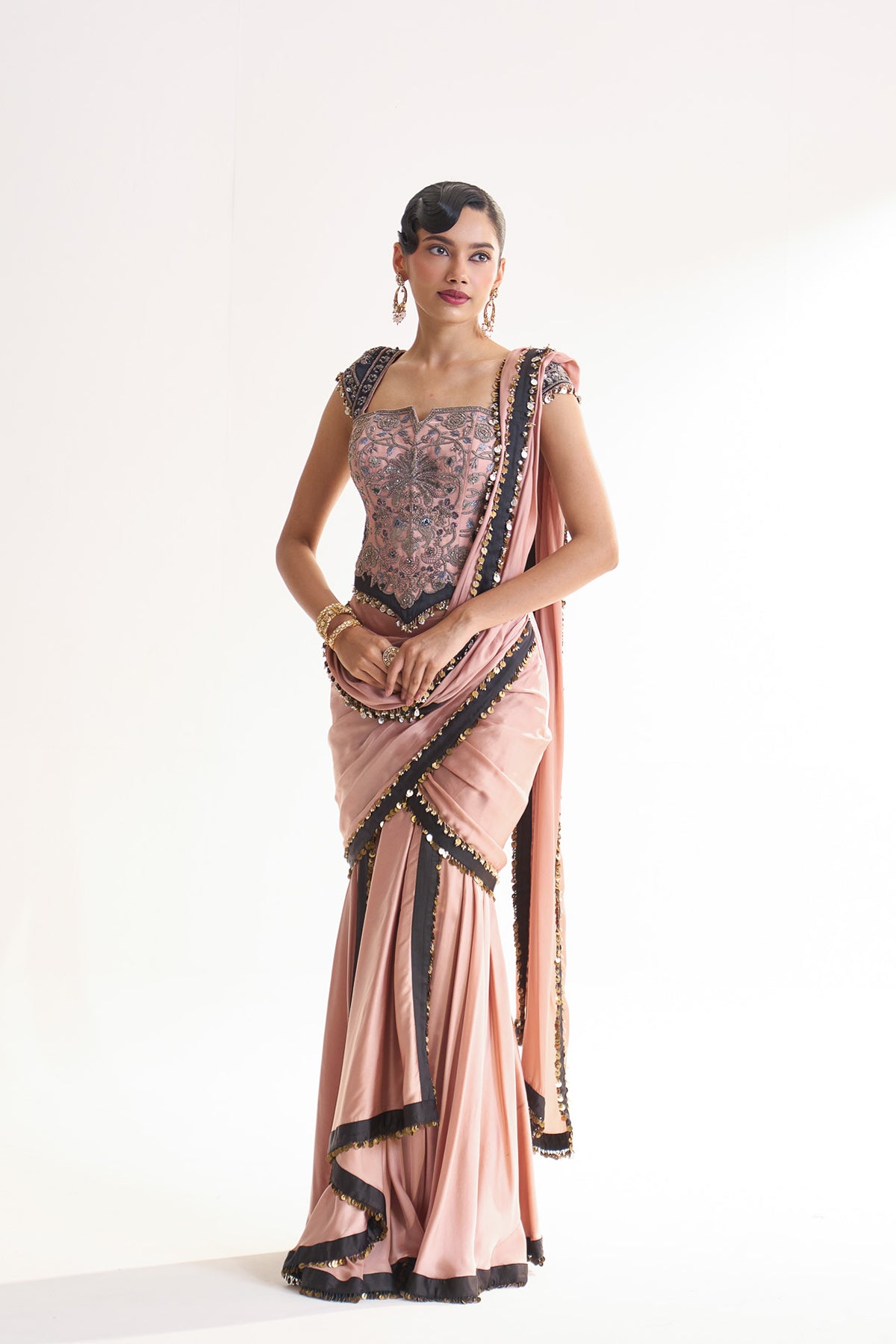 Corset drape saree