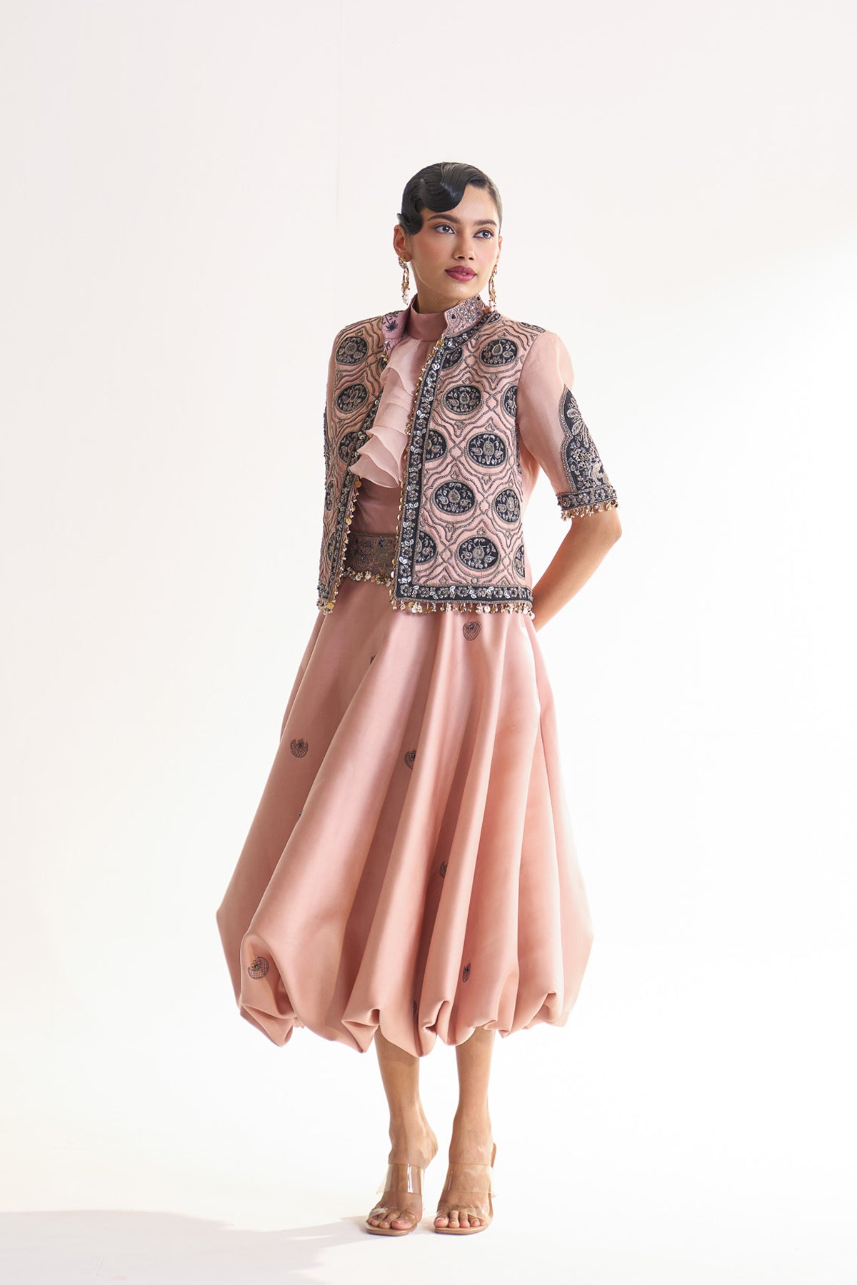 Balloon skirt and jacket set