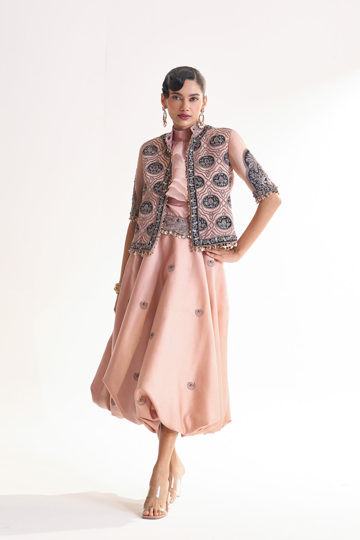 Balloon skirt and jacket set