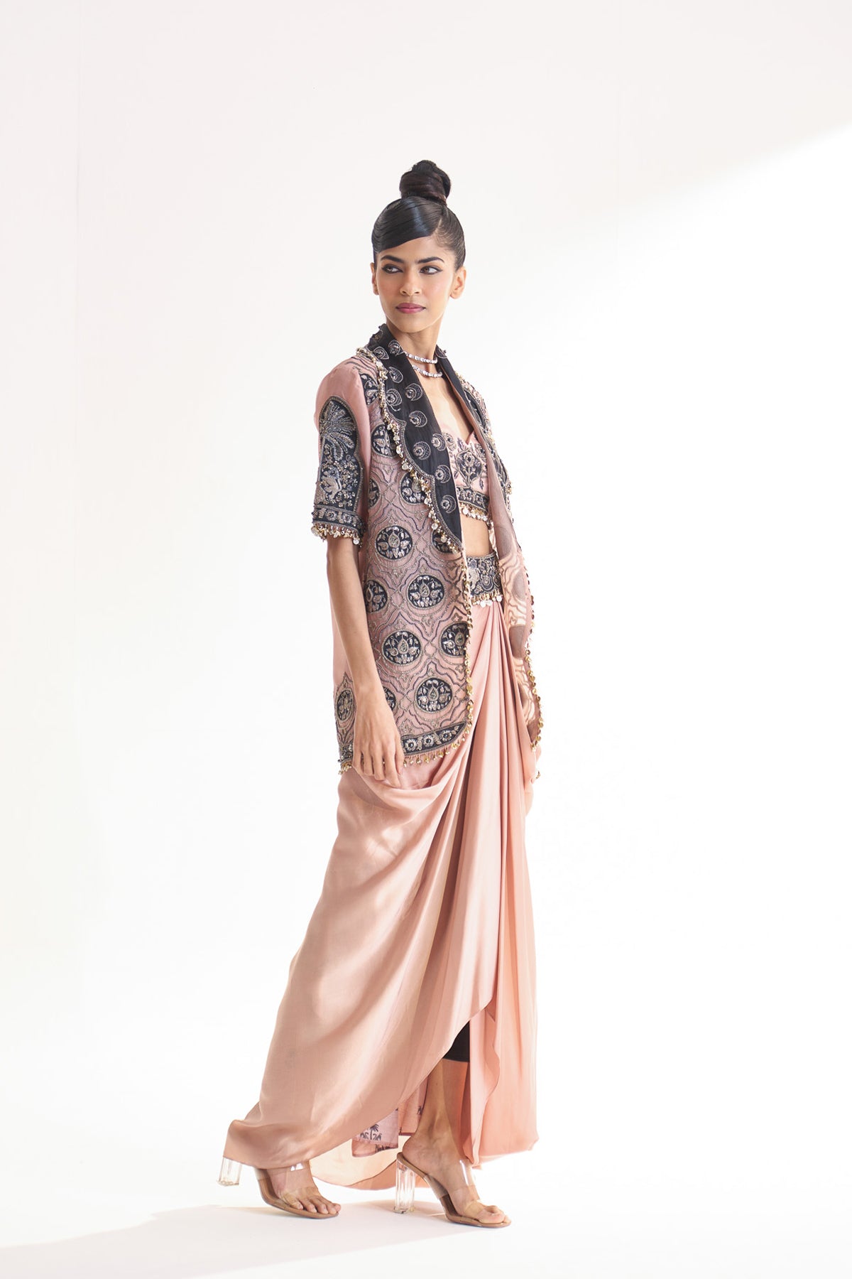 Scallop jacket skirt set