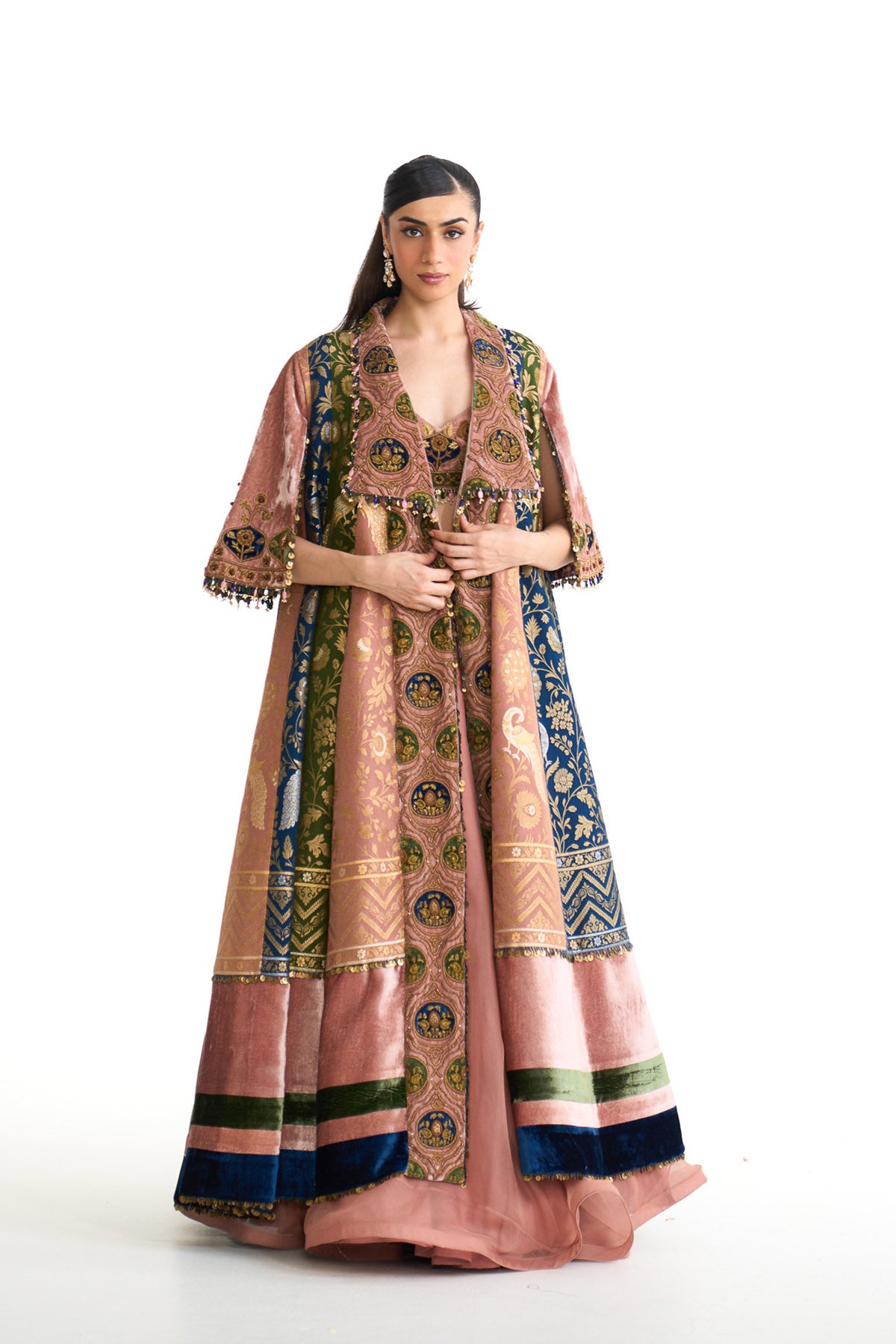 Royal vintage banarsi long jacket set