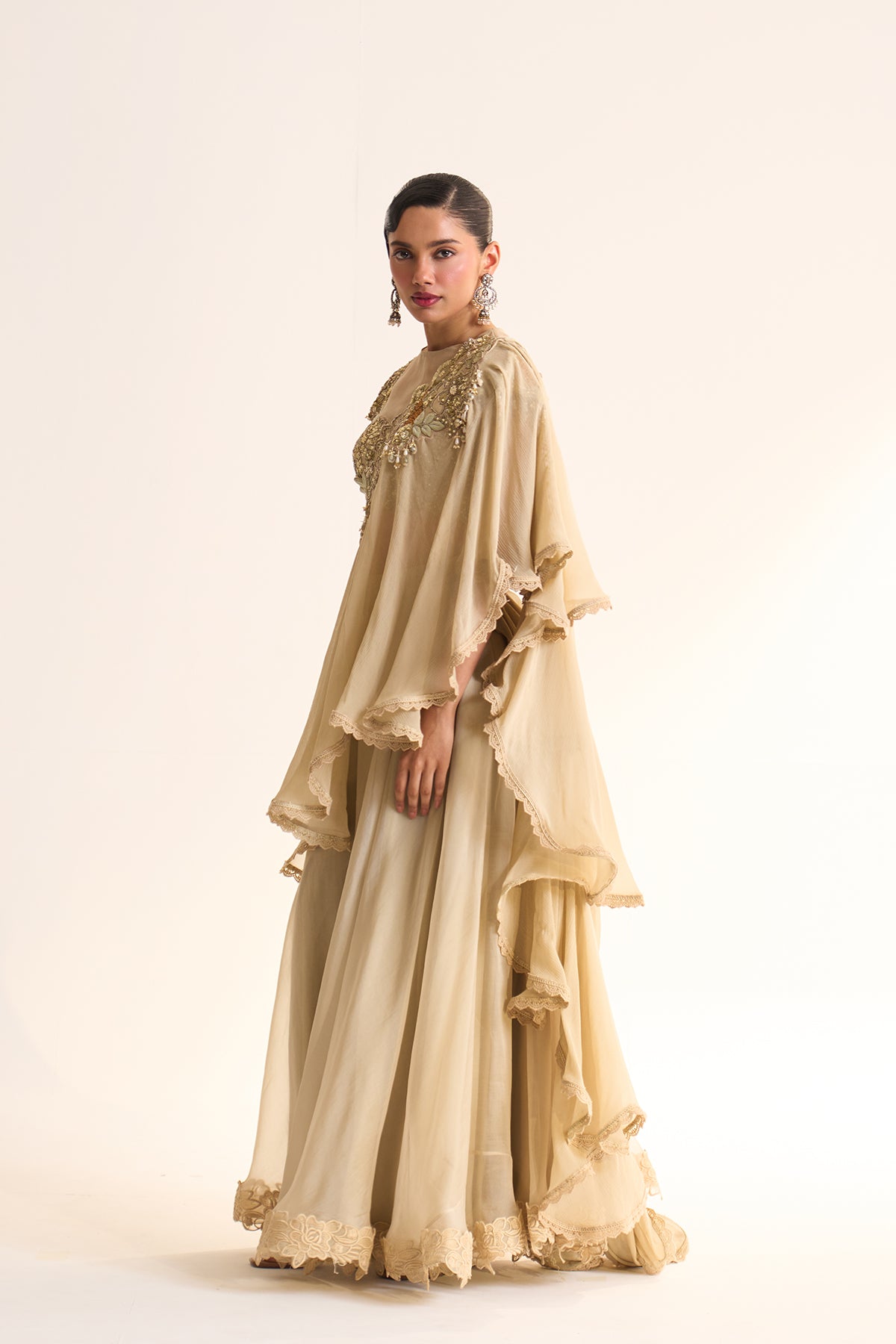 Safari Romance Ruffle drape & sharara set