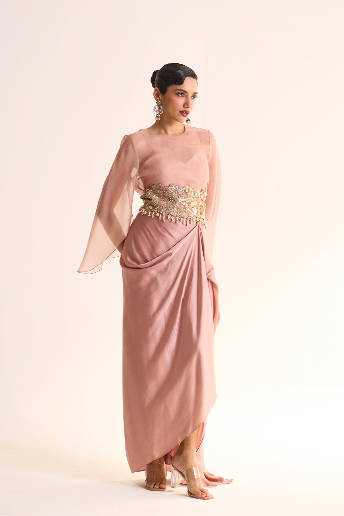 Safari Romance Gulshera drape skirt & belt set