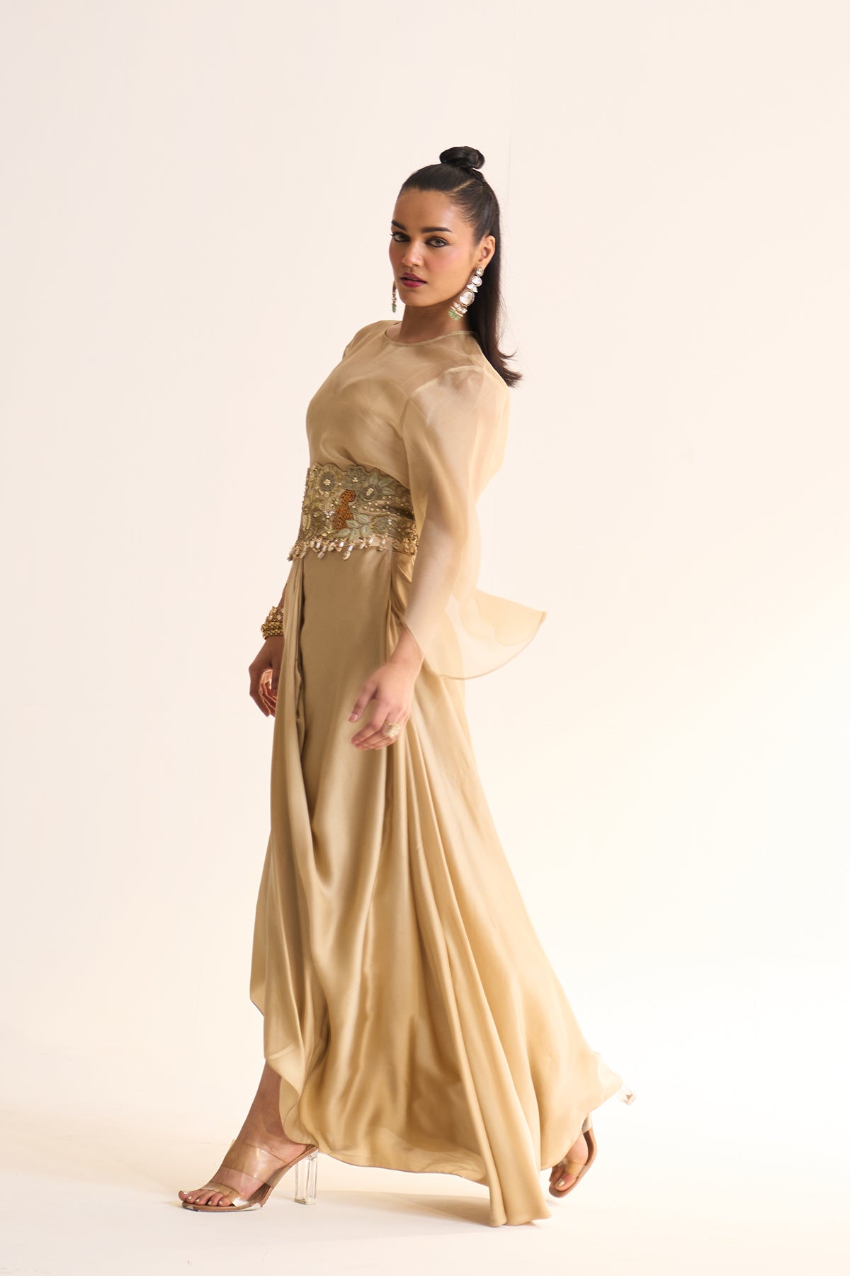 Safari Romance Gulshera drape skirt & belt set
